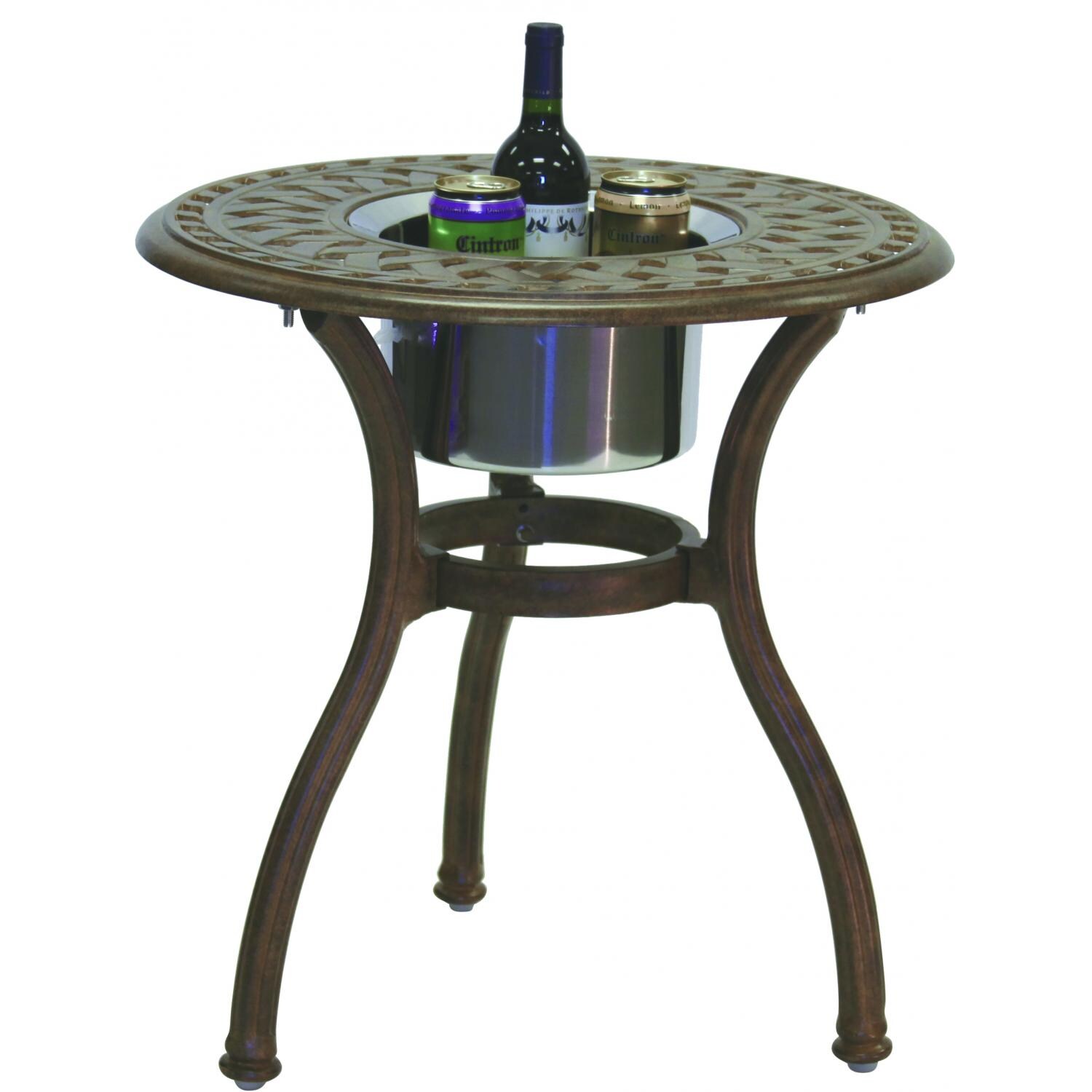 Darlee Series 60 Cast Aluminum Patio End Table With Ice Bucket thumbnail