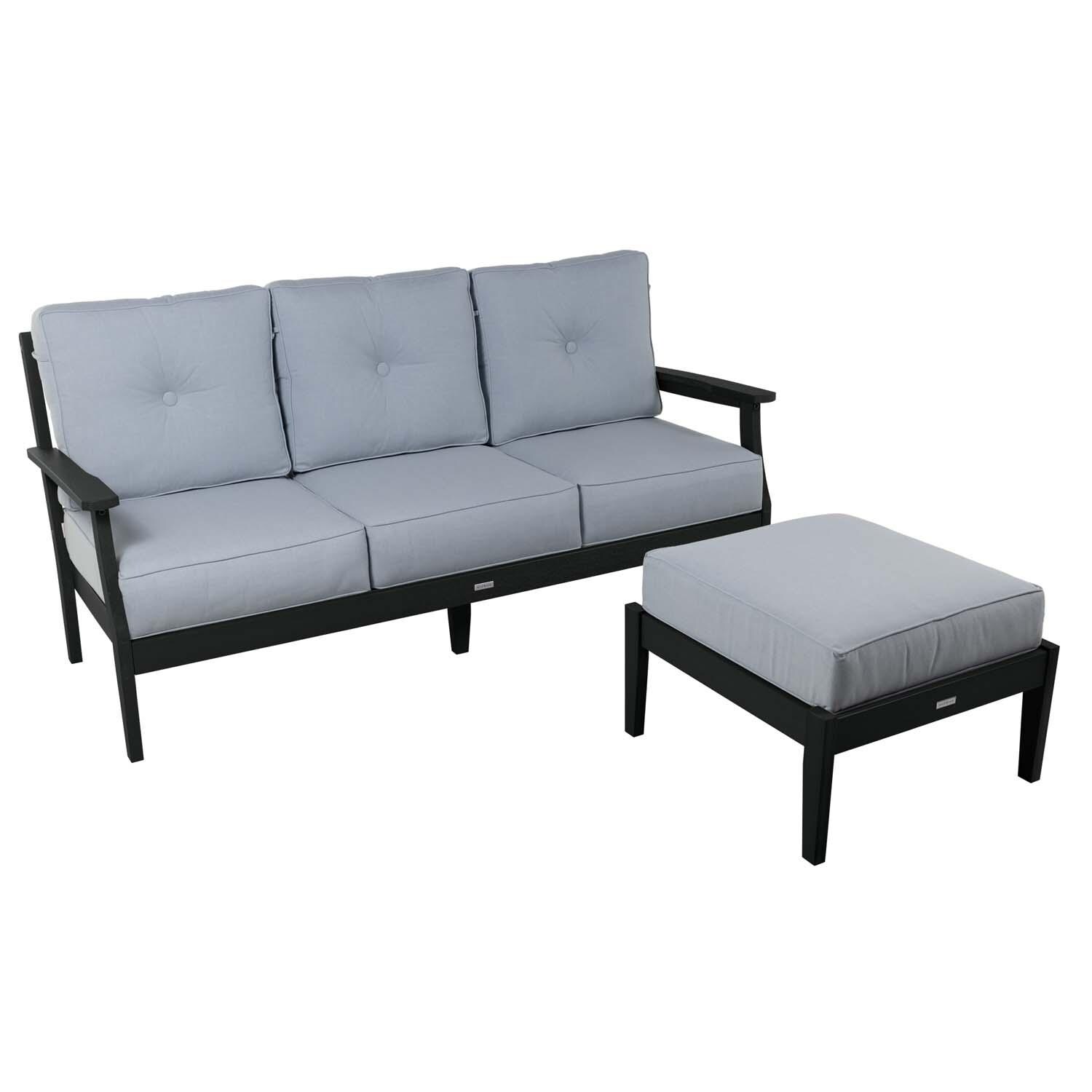 Blushing Bay 2 Pc Recycled Plastic Seating Set in Bliss Dew/Black by Lakeview Outdoor Designs - White Background thumbnail