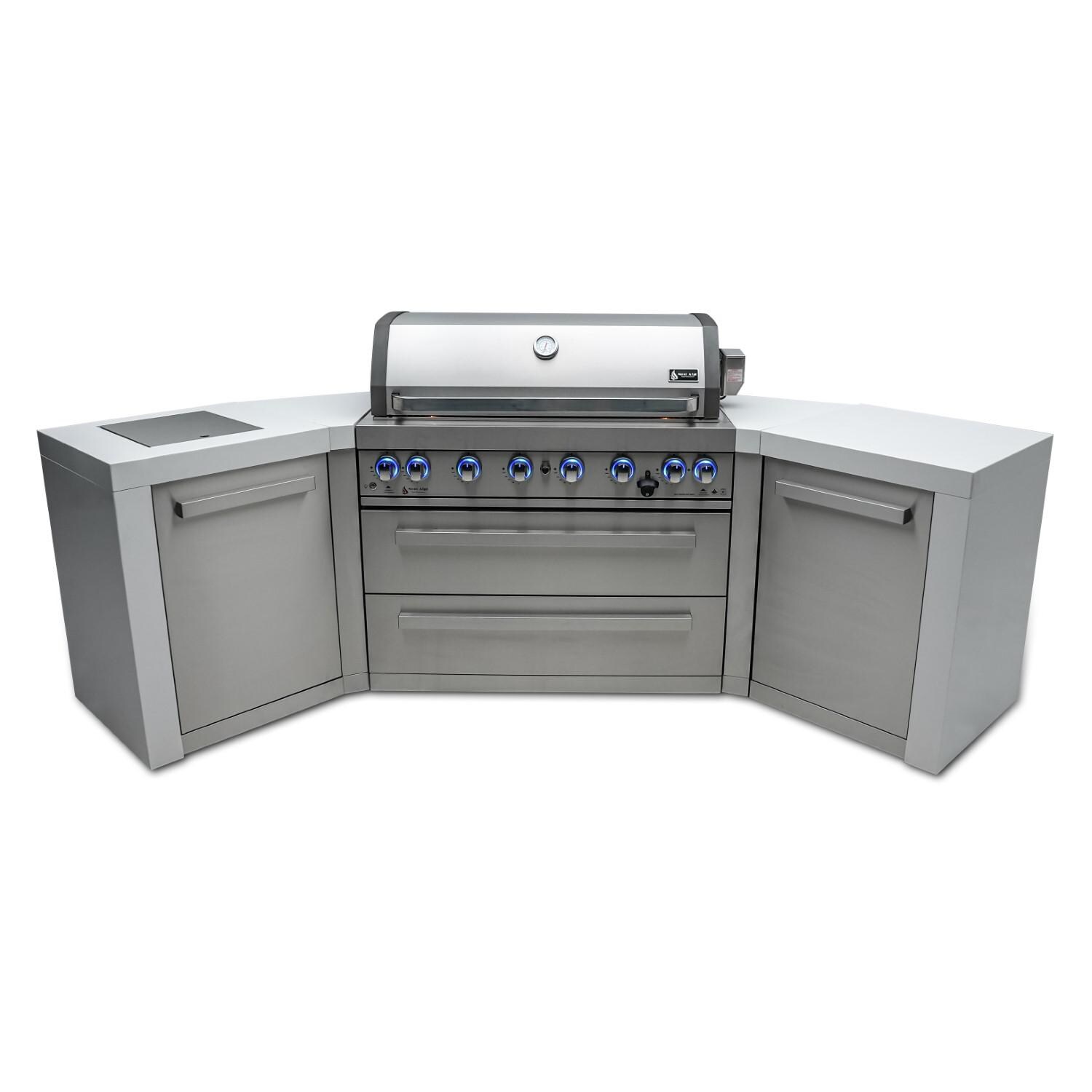 Mont Alpi - MAi805-D45 - Deluxe 45 Degree Propane Gas Island Grill W/ Infrared Side Burner & Rotisserie Kit thumbnail
