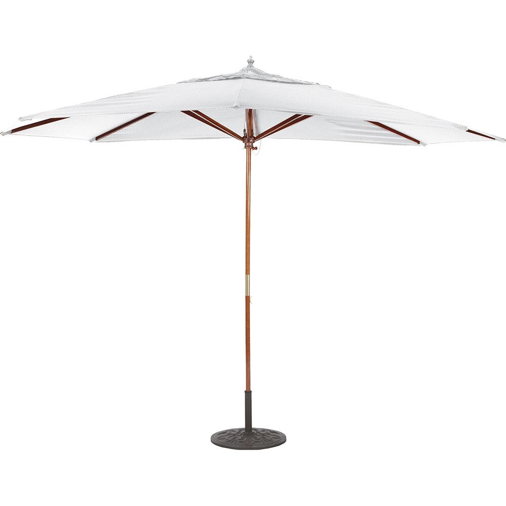 Galtech 11 X 8 Ft. Octagonal Hardwood Patio Market Umbrella W/ Pulley Dark Wood W/ Sunbrella