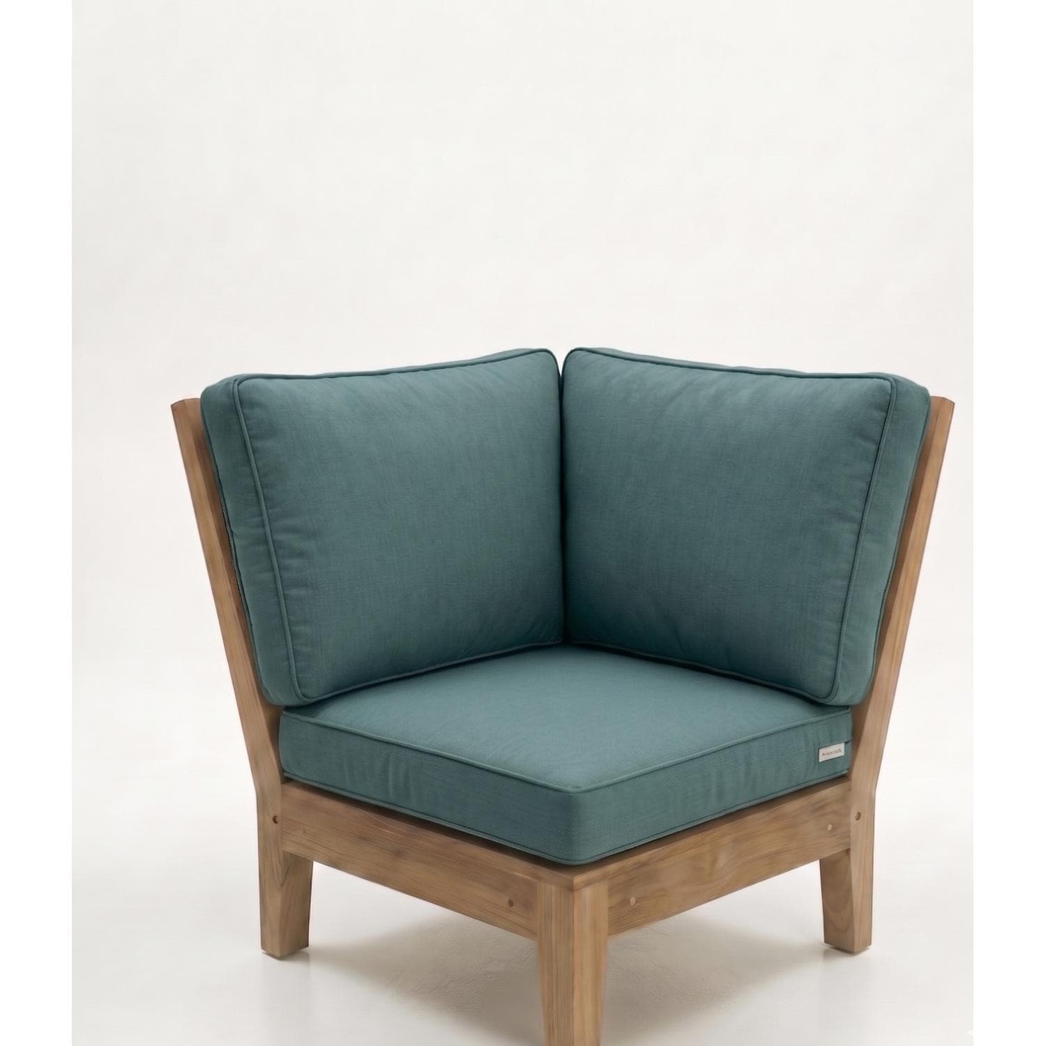 Royal Teak Collection Miami Teak Sectional Corner Chair w/ Sunbrella Cushions in Canvas Spa by - MIACRS