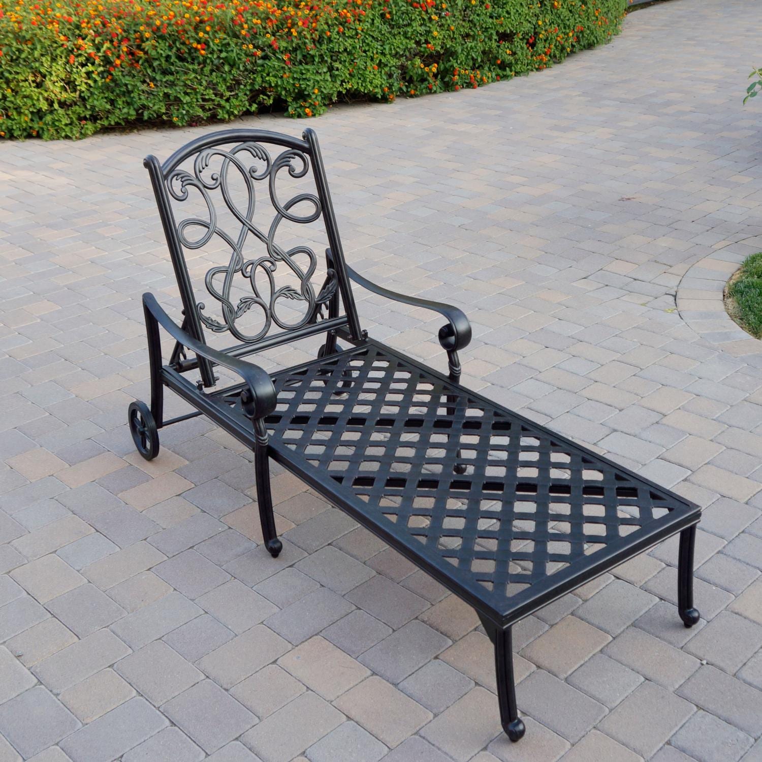 Darlee Santa Monica 2 Piece Cast Aluminum Patio Chaise Lounge Set W