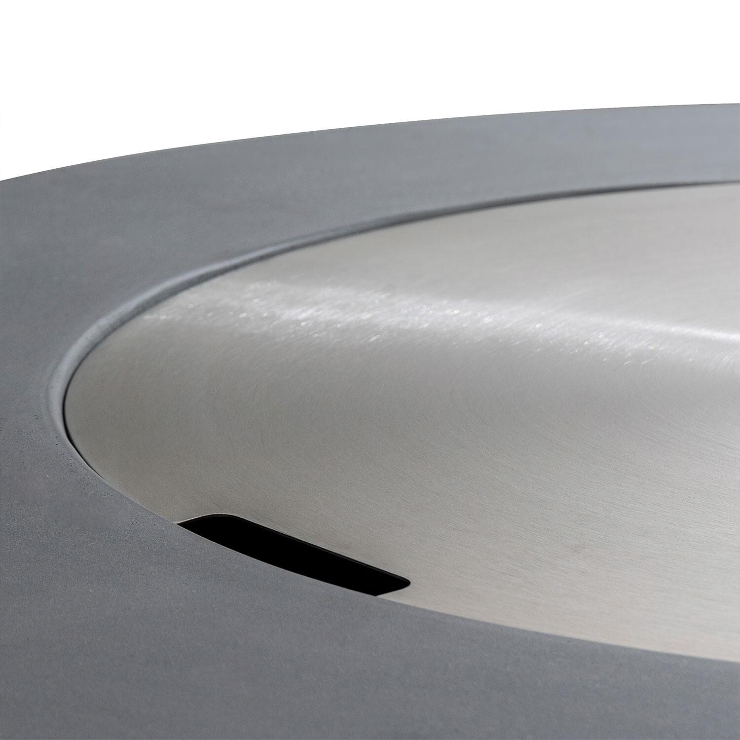 Glenwood 42-in Round Concrete Natural Gas Fire Pit w/ Push Button Ignition in Natural Gray by Lakeview Outdoor Designs - Burner Lid - Detail thumbnail