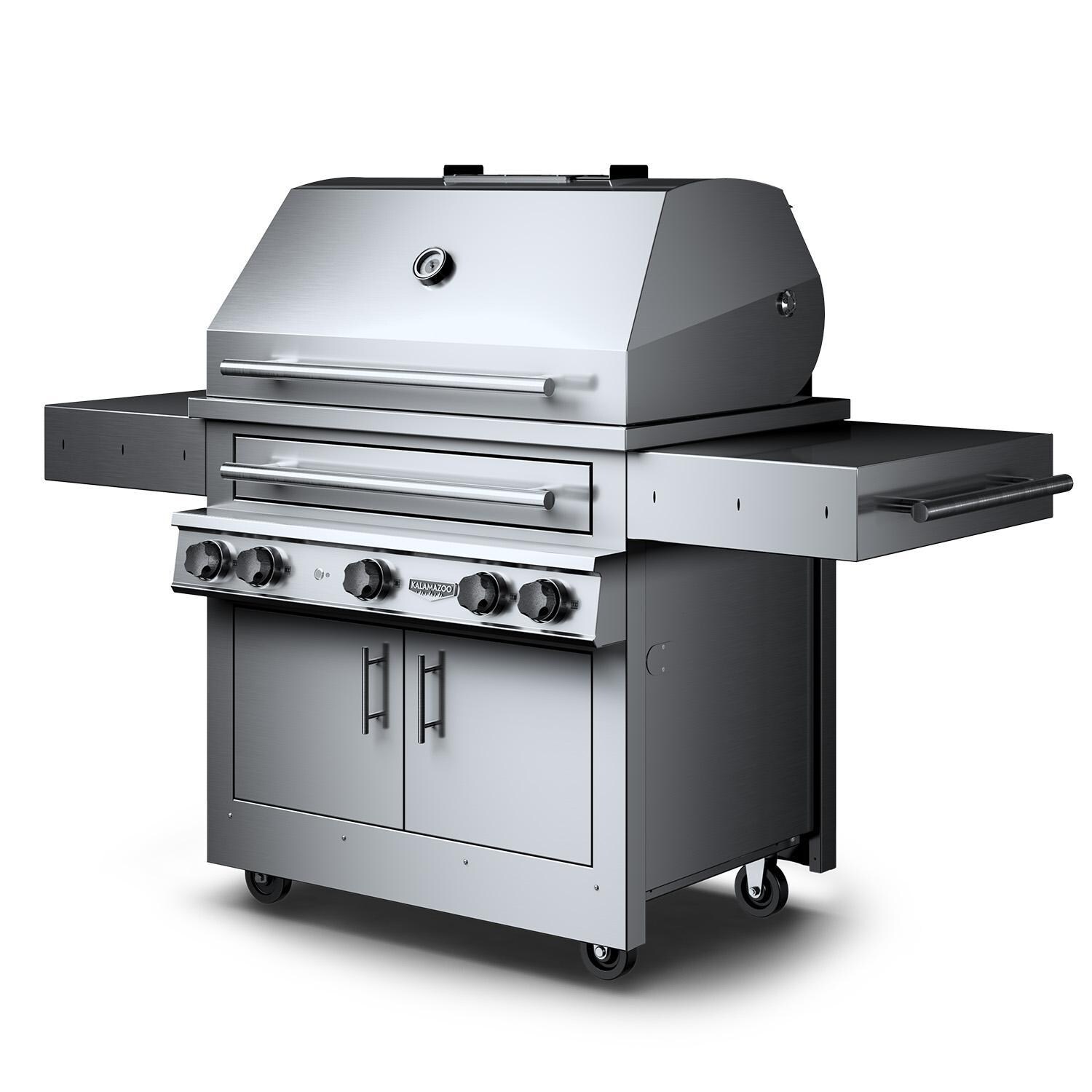 Kalamazoo K750HT Freestanding Hybrid Fire Grill - Bulk Propane - Marine-Grade - Angled - White Background thumbnail