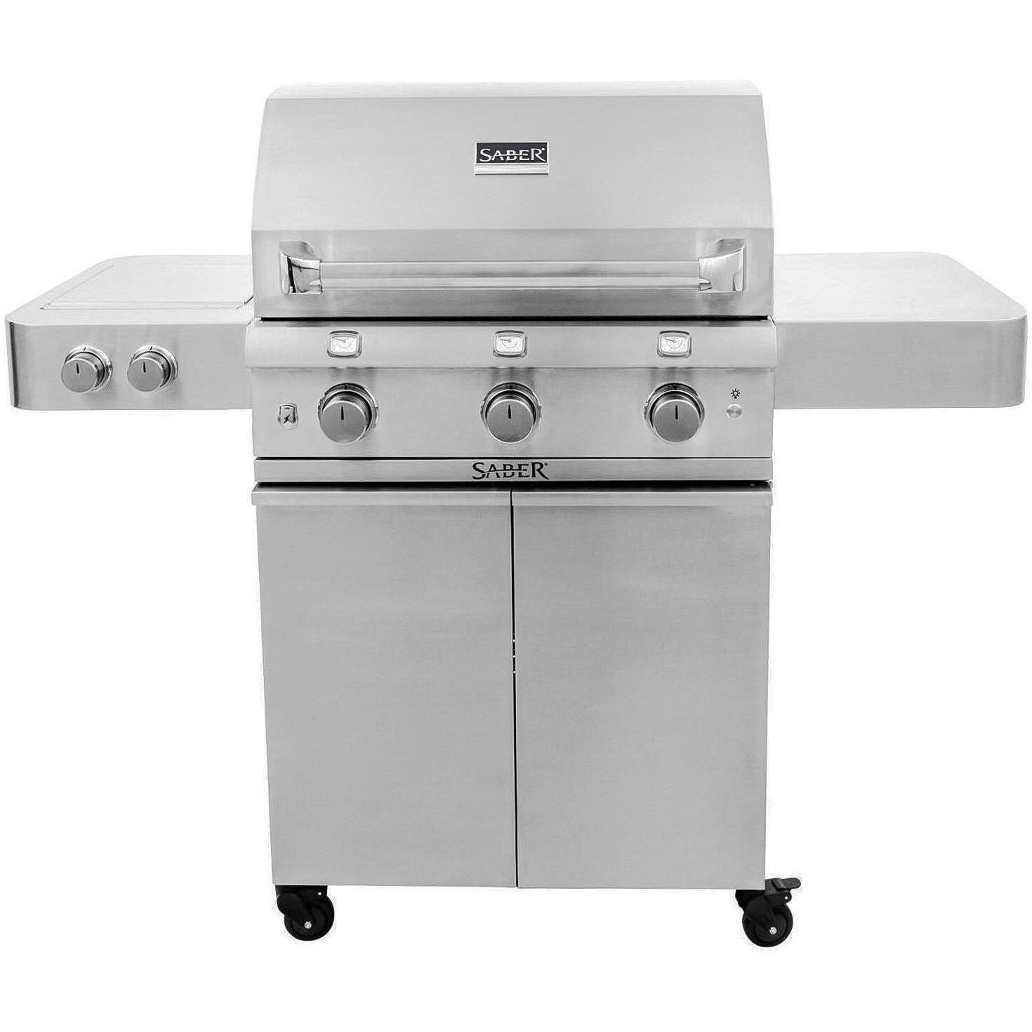 Saber Premium 500 32-Inch 3-Burner Infrared Propane Gas Grill With Dual Ring Side Burner - R50SC0017