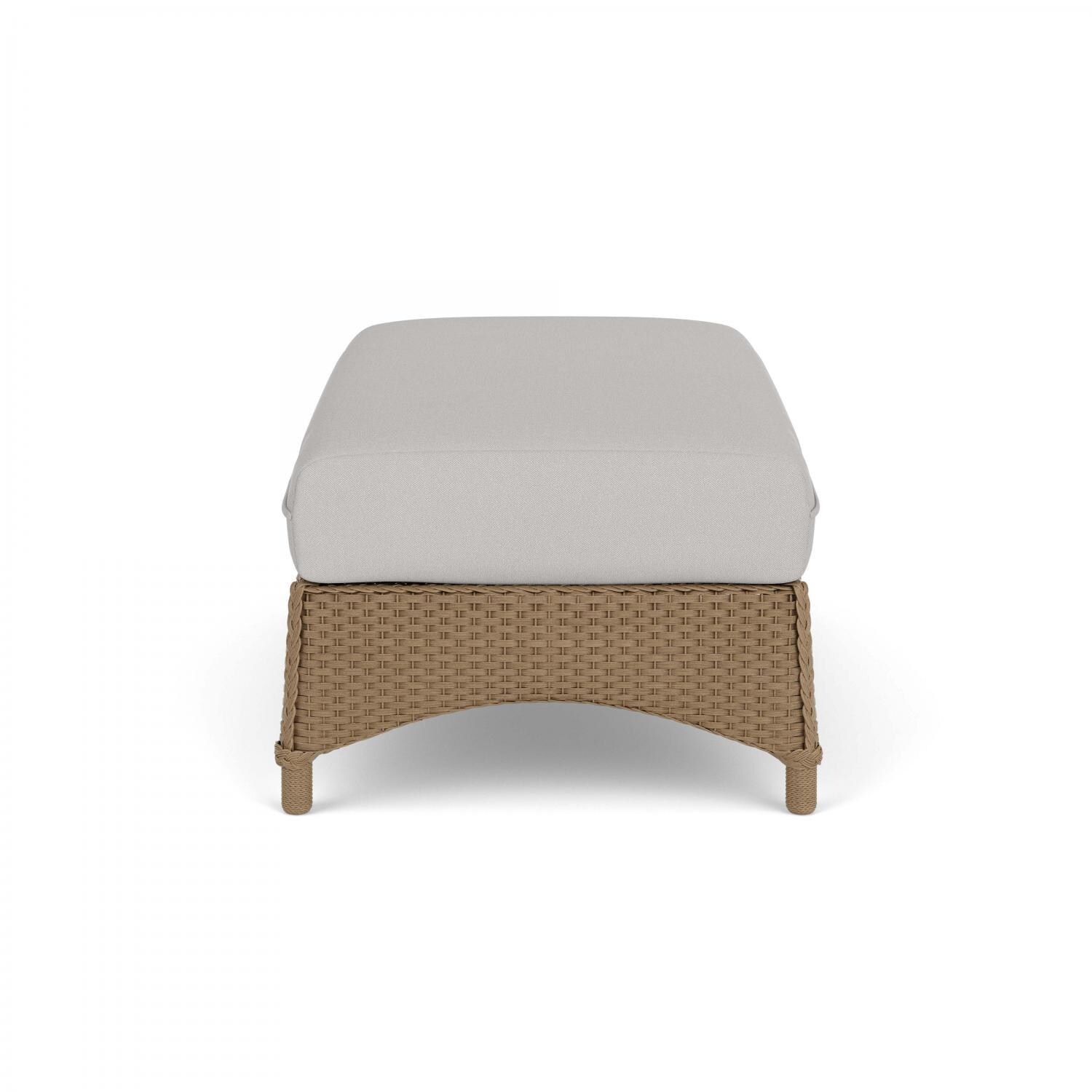 Lloyd Flanders Mandalay Large Ottoman in Fawn Finish with Tundra Dove fabric - Side thumbnail