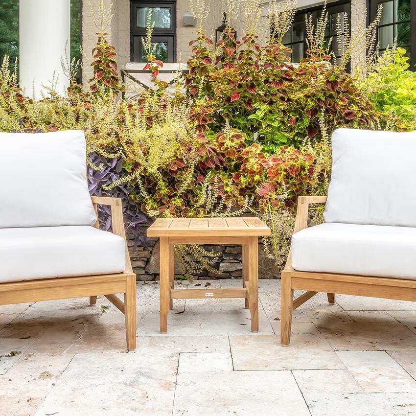 Teak + Table Charleston Square Side Table - Outdoor Seating - Lifestyle thumbnail