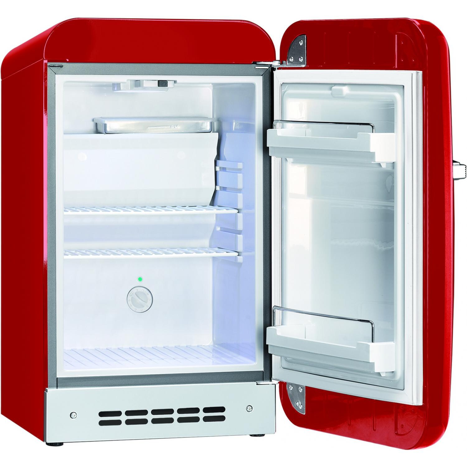 SMEG 1.5 Cu. Ft. Retro Style Red Compact Refrigerator Interior Right Hinge - FAB5URR thumbnail