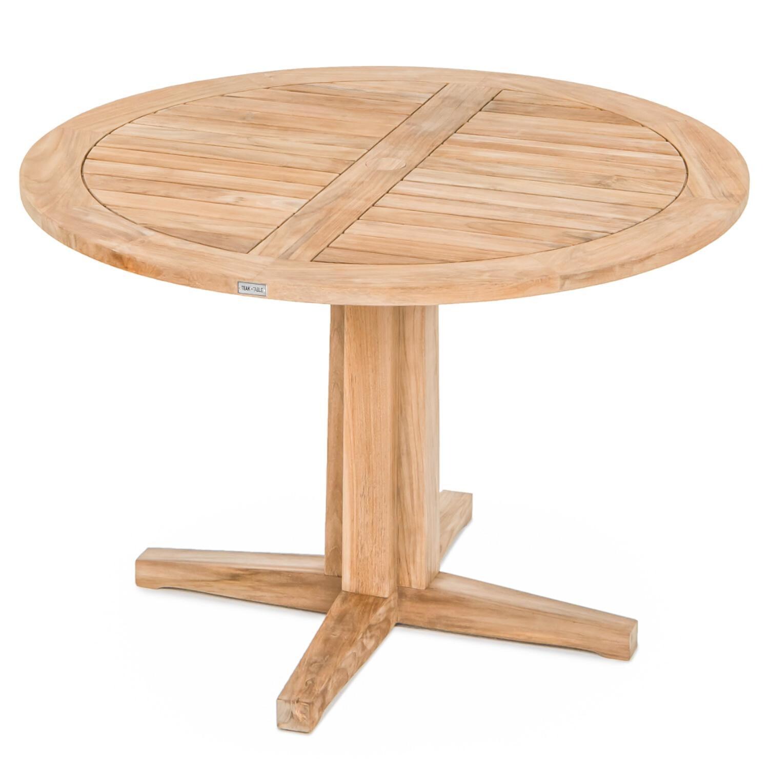 Teak + Table Havana/Friday Pedestal 48 Inch 5 Piece - Table Top - White Background thumbnail