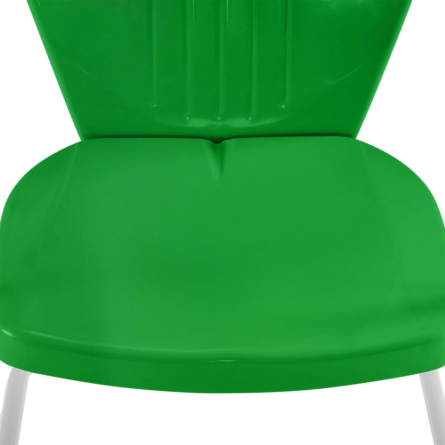 Ultimate Patio UP-32241GR 3Pc Retro Outdoor Bistro Set in Kelly Green - Chair Seat - Detail thumbnail