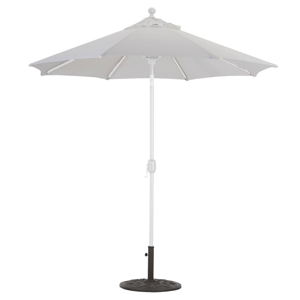 Galtech 7.5 Ft. Octagonal Aluminum Patio Market Umbrella W/ Crank Lift And Deluxe Auto Tilt - White Frame W/ Sunbrella Canvas Canvas Canopy