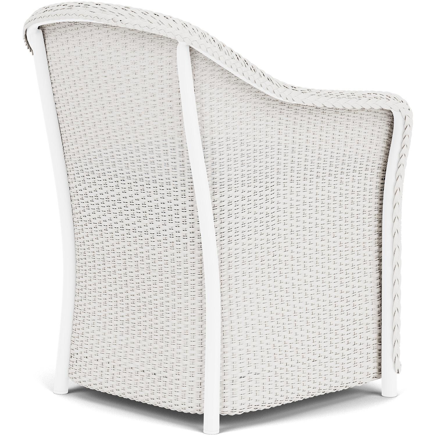 Lloyd Flanders Weekend Retreat Dining Armchair in White Finish W/ Demo Skyway Fabric - Back Right thumbnail