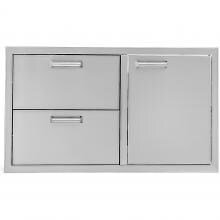 BBQGuys Sonoma Series 36-Inch Stainless Steel Right-Hinged Access Door & Double Drawer Combo image