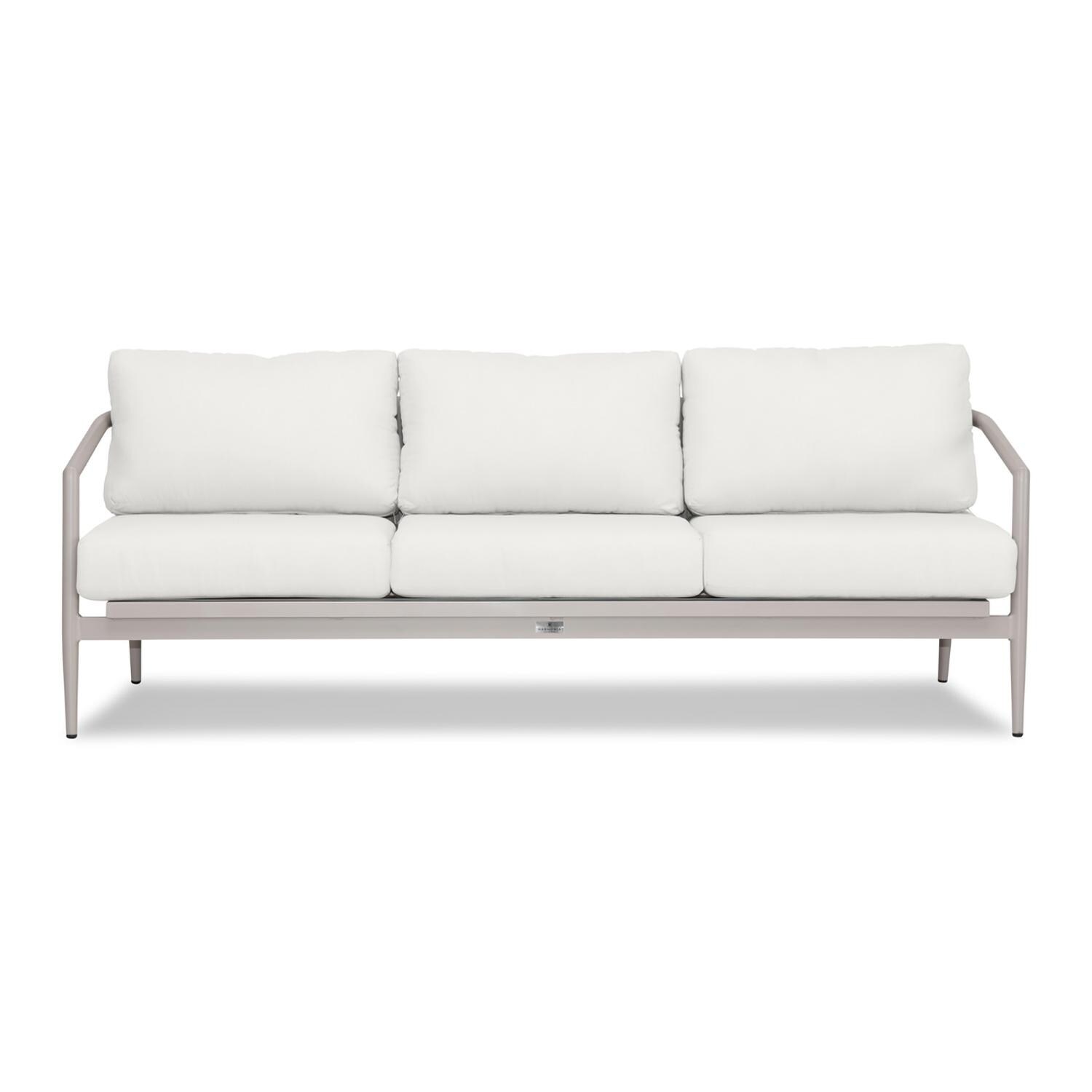 Lakeview Midnight Cove 3 Person Aluminum Sofa in Urban Stone/Carrera/Canvas Natural - White Background thumbnail