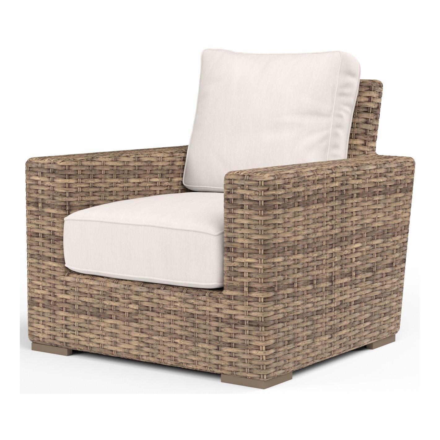 Havana Wicker Club Chair in Tobacco/Canvas Natural by Sunset West - White Background thumbnail
