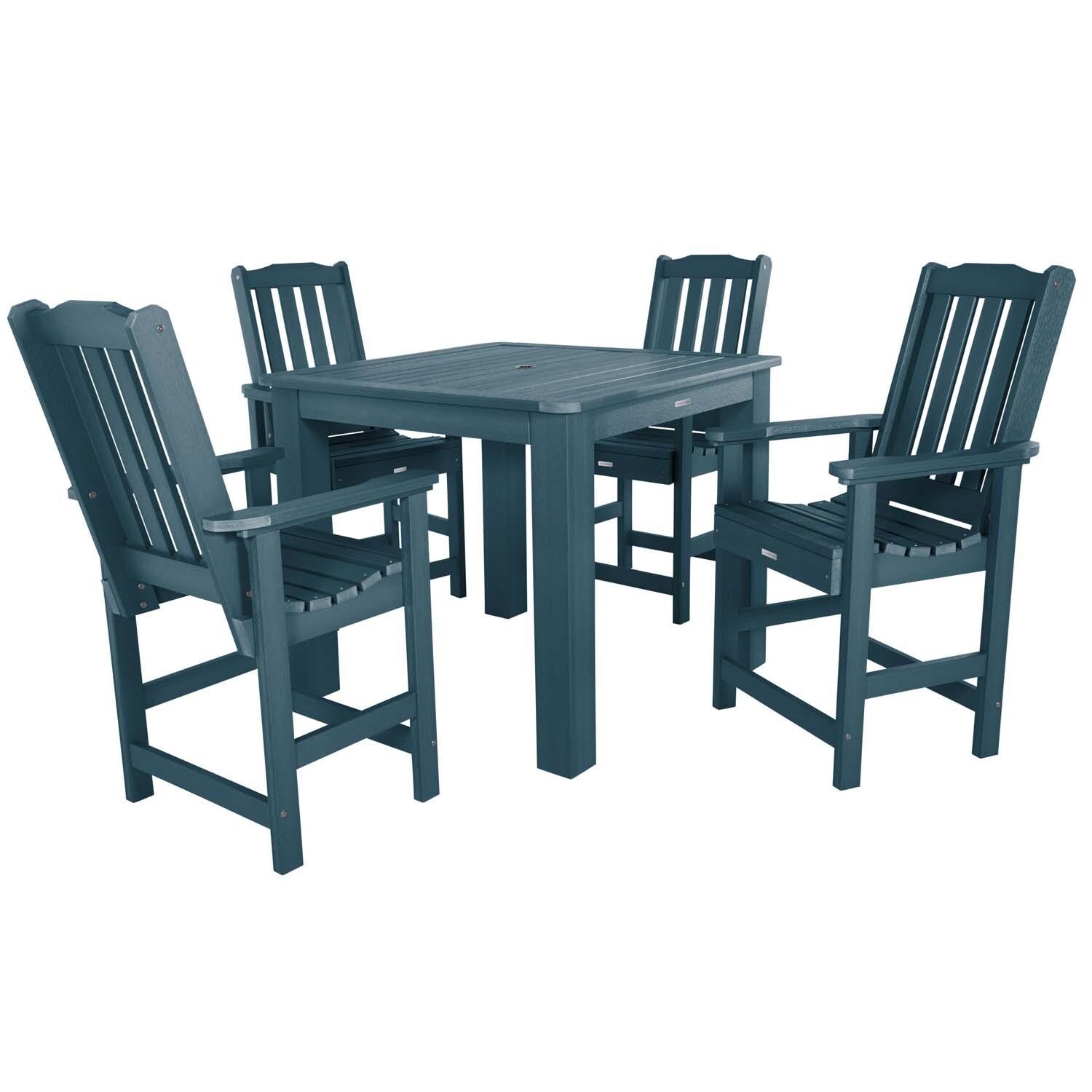 Lakeview Hart Lane 5 Piece Square Counter Height Dining Set - Nantucket Blue - White Background thumbnail