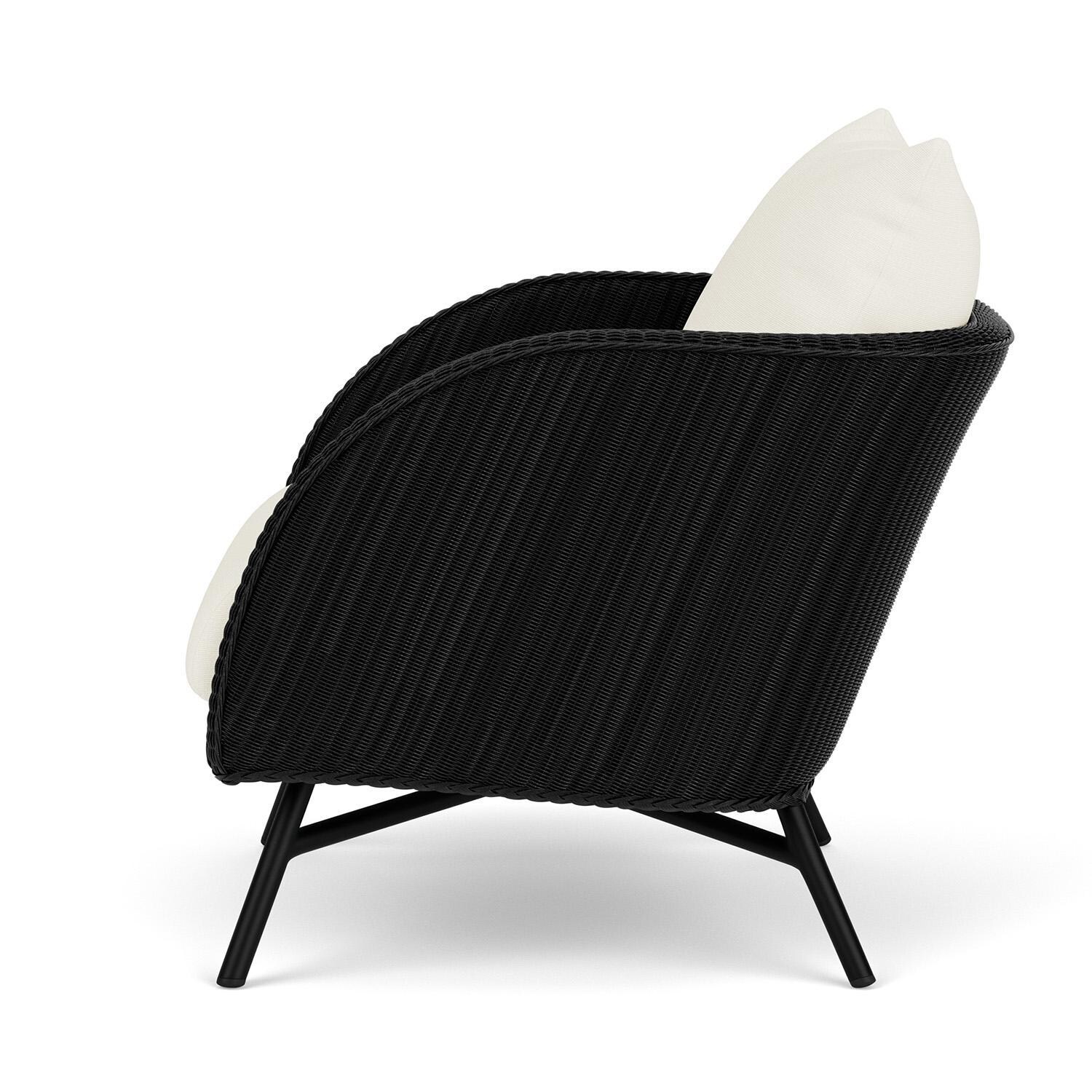 Lloyd Flanders Essence Lounge Chair W/Sailcloth Salt Fabric - Ebony Finish - Side thumbnail