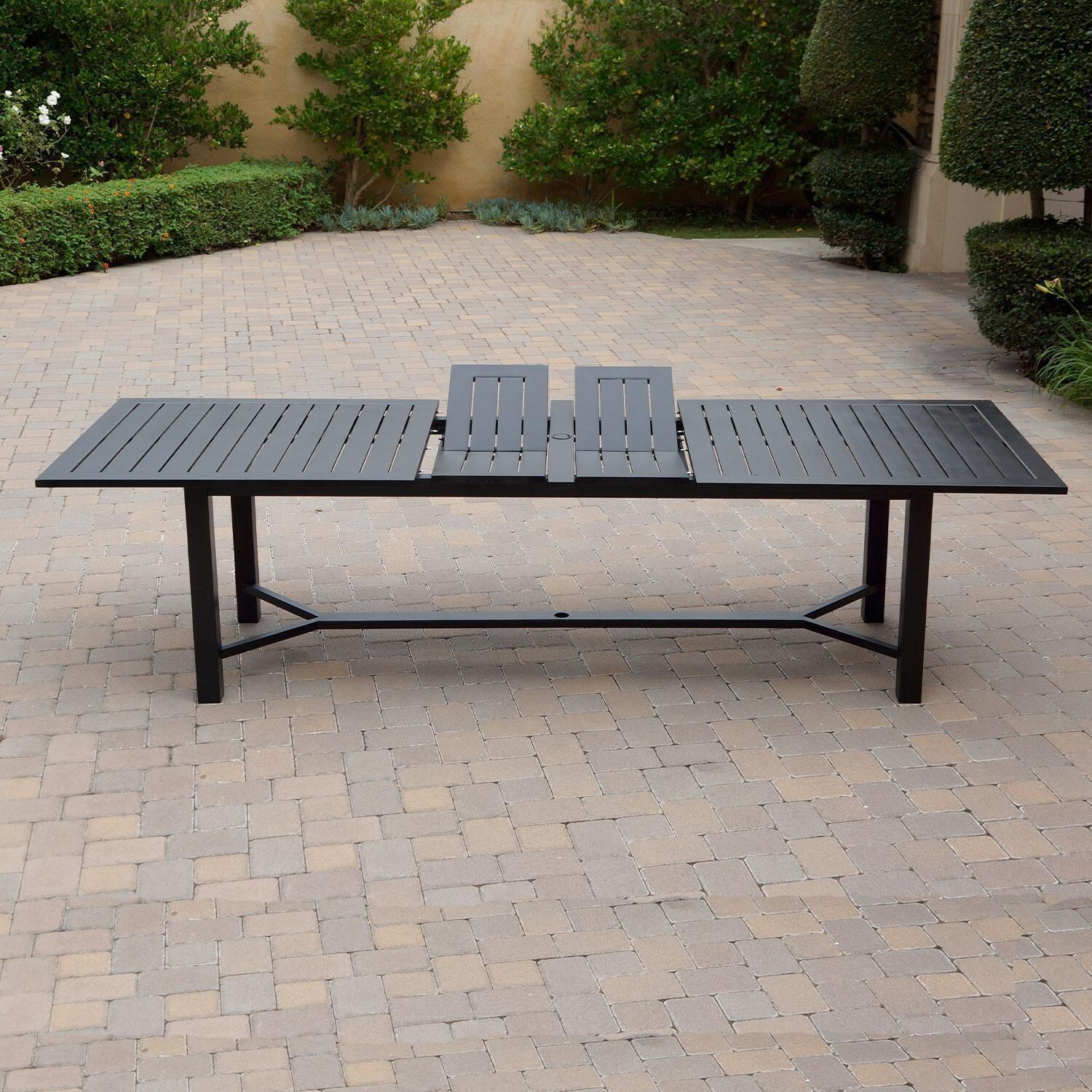 Atlantis 91 X 114 Inch Rectangular Antique Bronze Aluminum Dining Table w/ Extension By Darlee - Dining Table - Extension - Lifestyle thumbnail