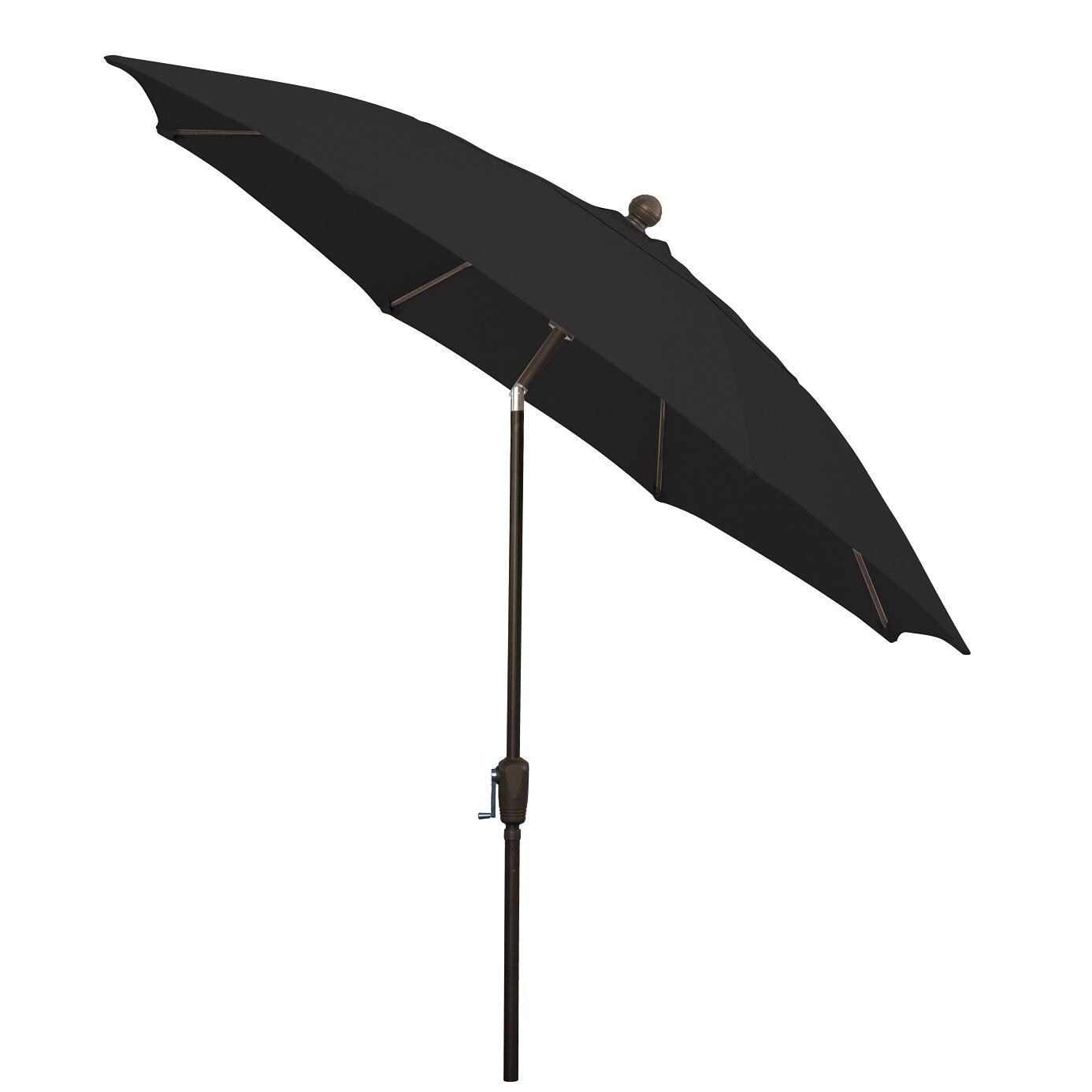 FiberBuilt 9 Ft Aluminum Market Patio Umbrella W/ Crank Lift & Tilt - Black thumbnail