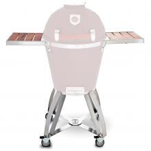 Caliber Pro Stainless Steel Cart - Wood Side Shelves CTP22-C-SSW