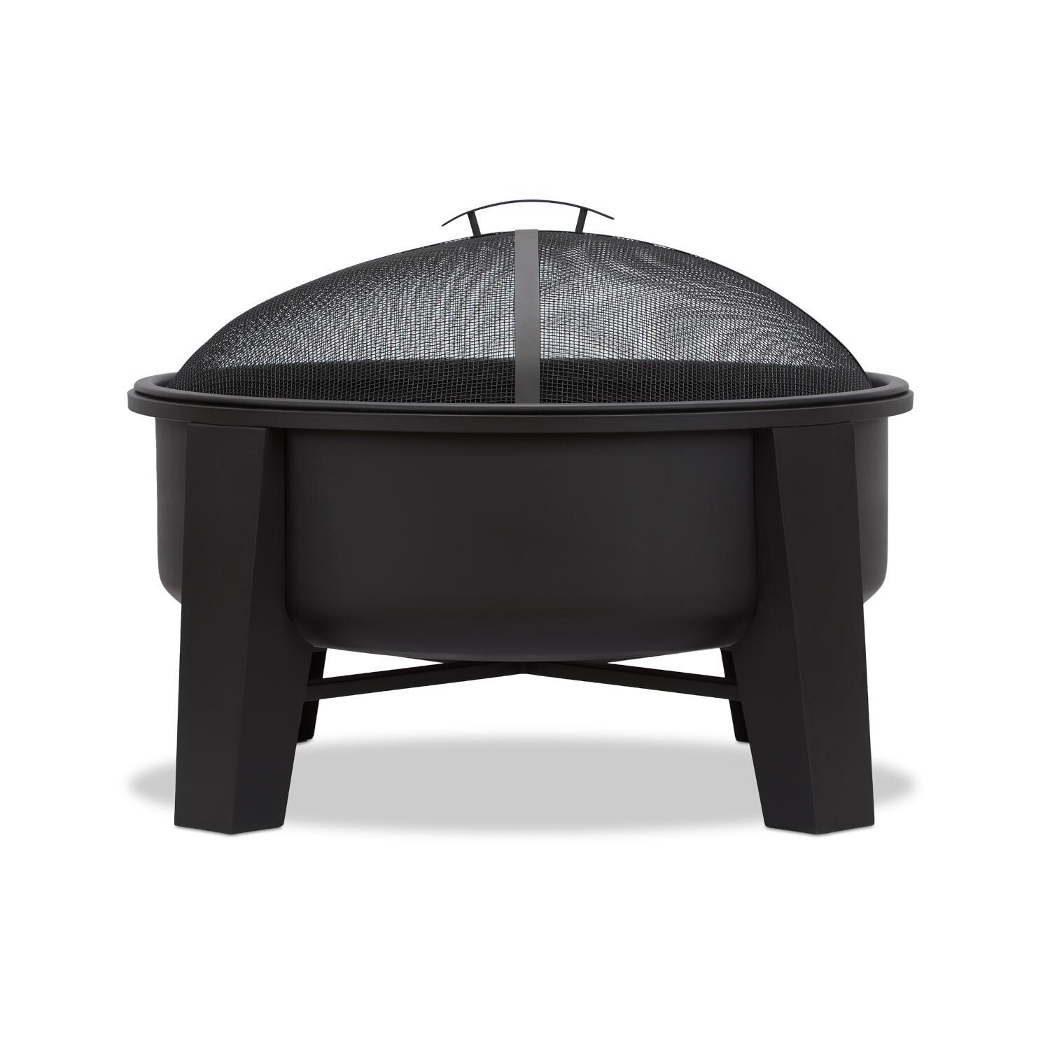 Ultimate Patio SC-360-BLK Logtown 35-Inch Round Wood Burning Fire Pit - Side View thumbnail