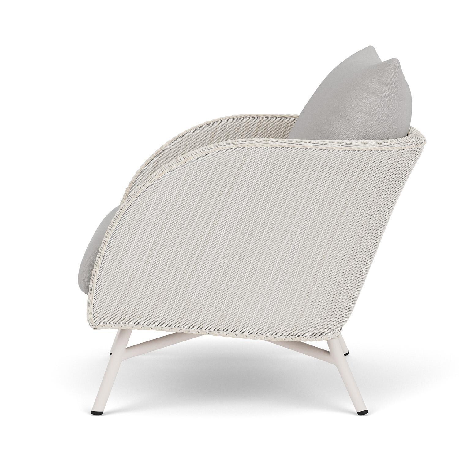 Lloyd Flanders Essence Lounge Chair W/Tundra Dove Fabric - Antique White Finish - Side thumbnail