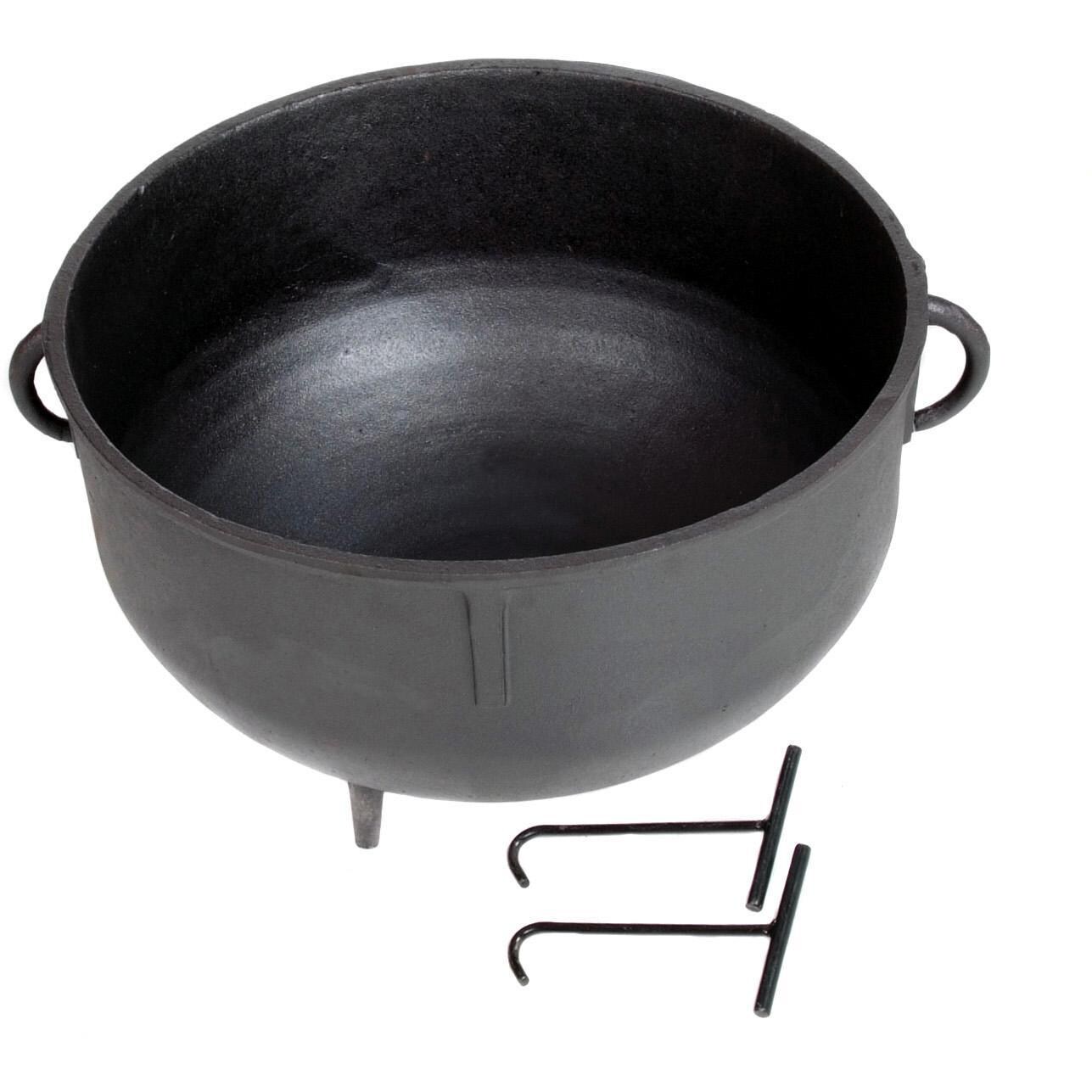 Cajun Cookware 15-Gallon Seasoned Cast Iron Jambalaya Pot - Side View thumbnail
