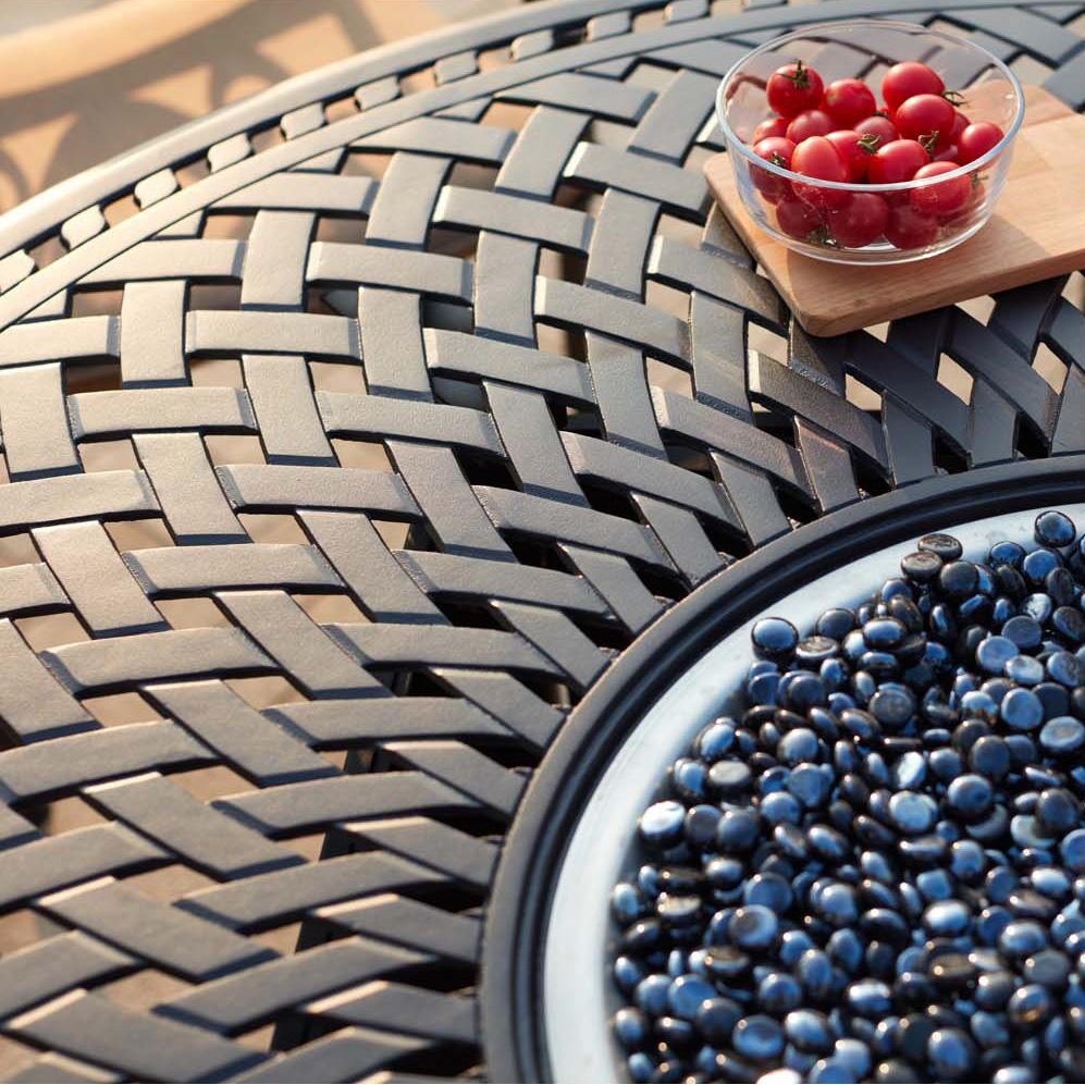 Series 60 60-in Antique Bronze Cast Aluminum Counter Height Fire Pit Table by Darlee - Detail thumbnail