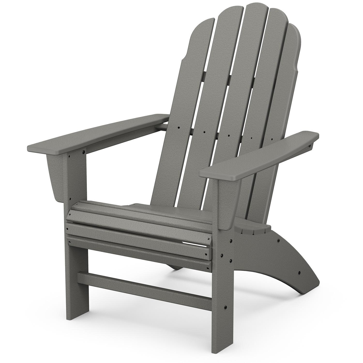 Vineyard Recycled Plastic Curveback Adirondack in Slate Gray by POLYWOOD