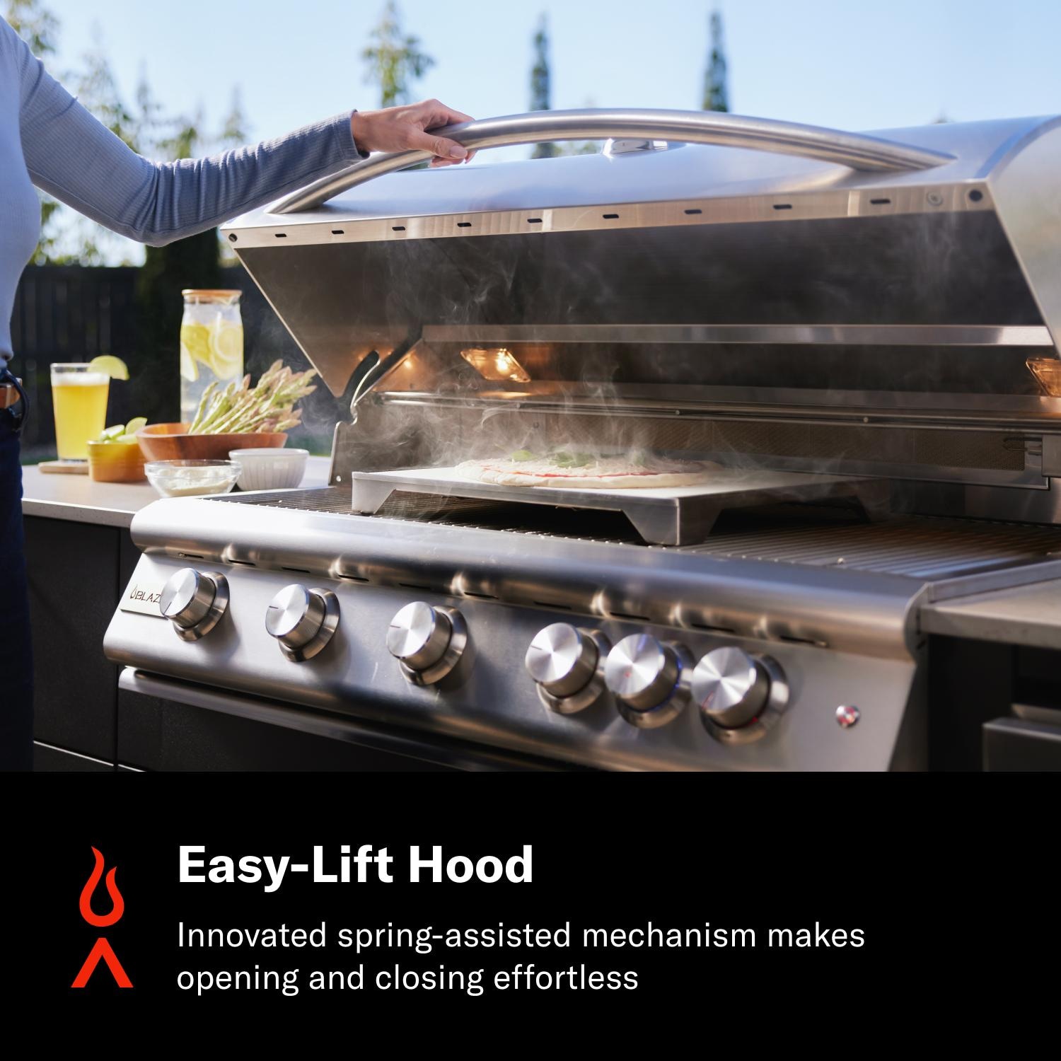 Blaze BLZ-5LTE3-LP Built-In Propane Grill - Easy-Lift Hood - Detail thumbnail