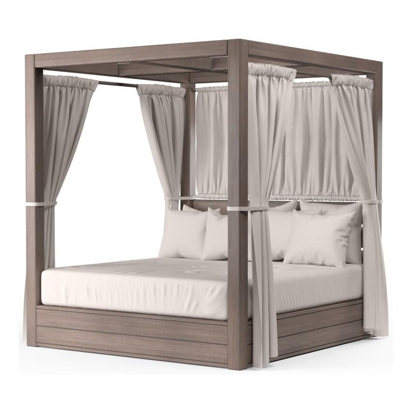 Laguna Aluminum Daybed in Driftwood/Canvas Natural by Sunset West