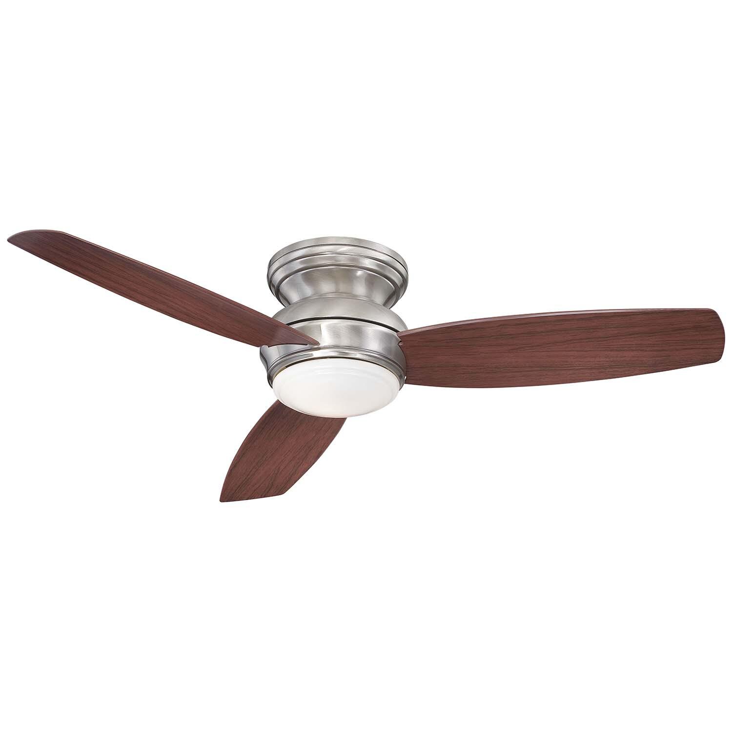 Minka-Aire F594L-PW Traditional Concept 52-Inch 3-Blade LED Ceiling Fan in Pewter Finish w/ Dark Maple Blades & Opal Glass thumbnail