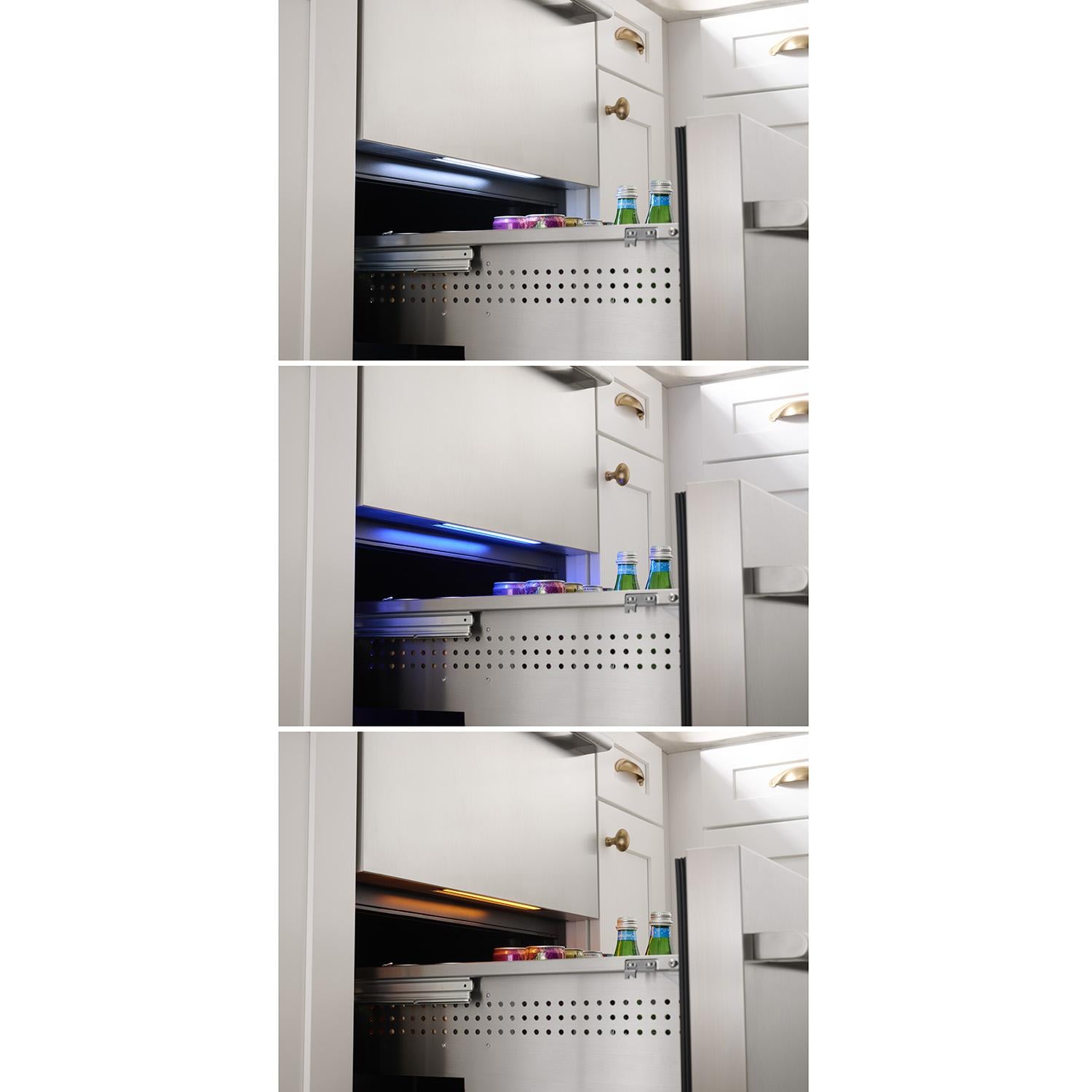 Zephyr PRRD24C2AS-OD Presrv 24-in 5.1 Cu. Ft. Dual Zone Outdoor Refrigerator Drawers - Interior Light Options - Detail thumbnail