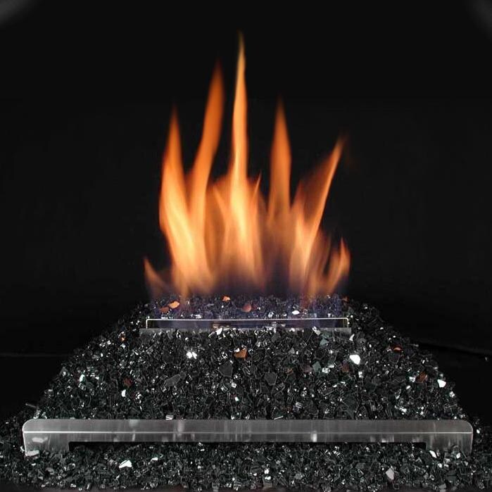 Rasmussen 20-Inch Black ALTERNA FireGlitter Set With Vent-Free Stainless Steel Chassis Burner  thumbnail