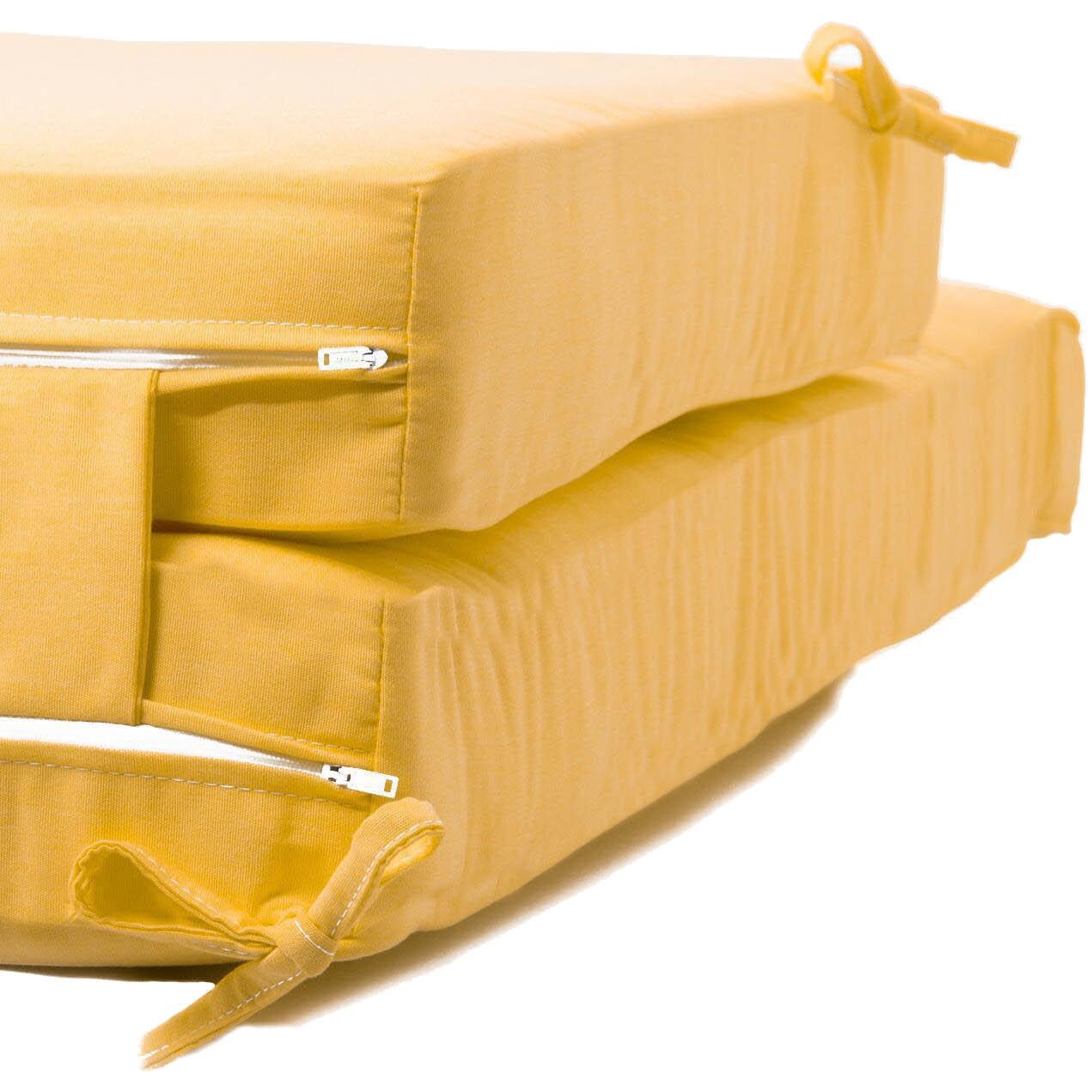 Extra Long Replacement Chaise Lounge Cushion With Knife Edge - Zipper And Tie Detail thumbnail