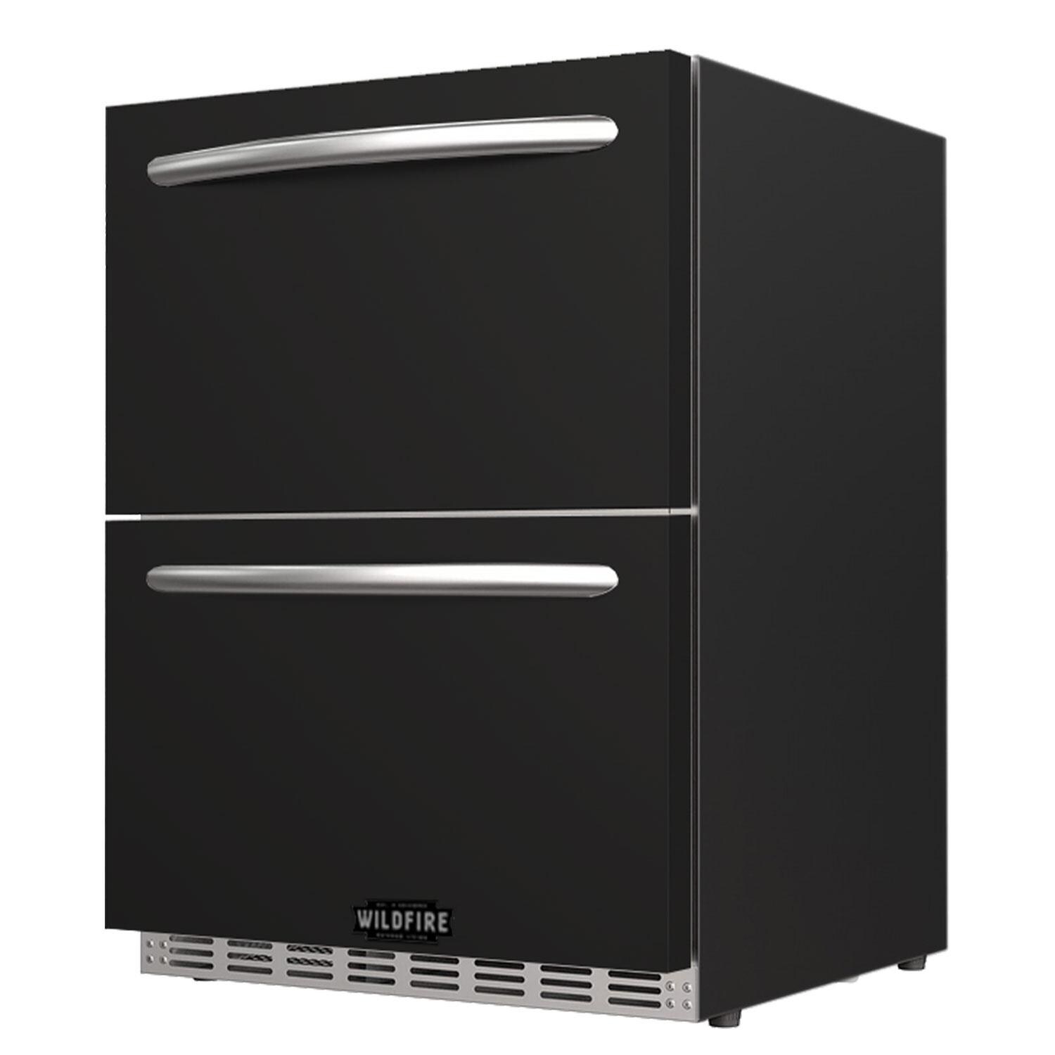 Wildfire 24 Inch Black SS Dual Drawer Refrigerator Sleeve - Display - White Background thumbnail