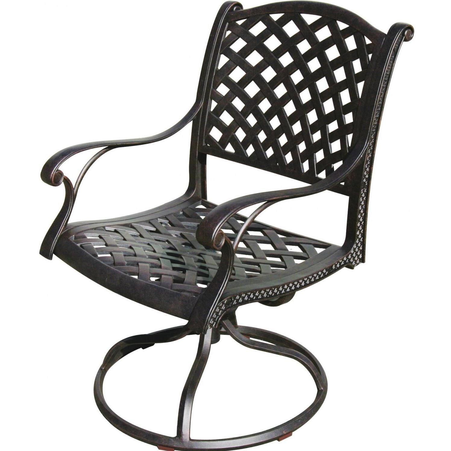 Darlee Nassau Swivel Rocker Patio Dining Chair - Antique Bronze thumbnail