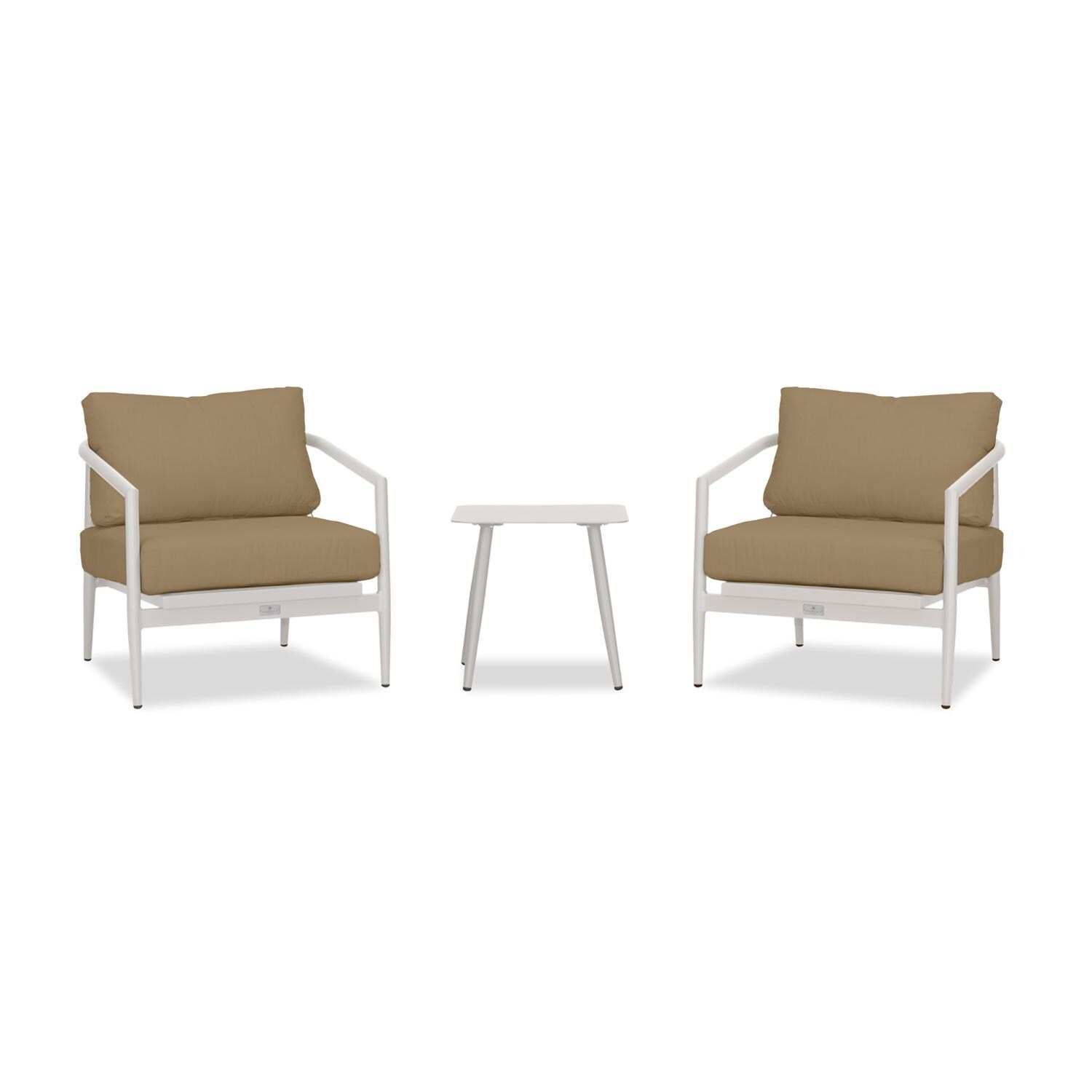 Lakeview Midnight Cove 3 Pc Aluminum Club Chair Seating Set in Urban Stone/Carrera/Heather Beige - Front - White Background thumbnail