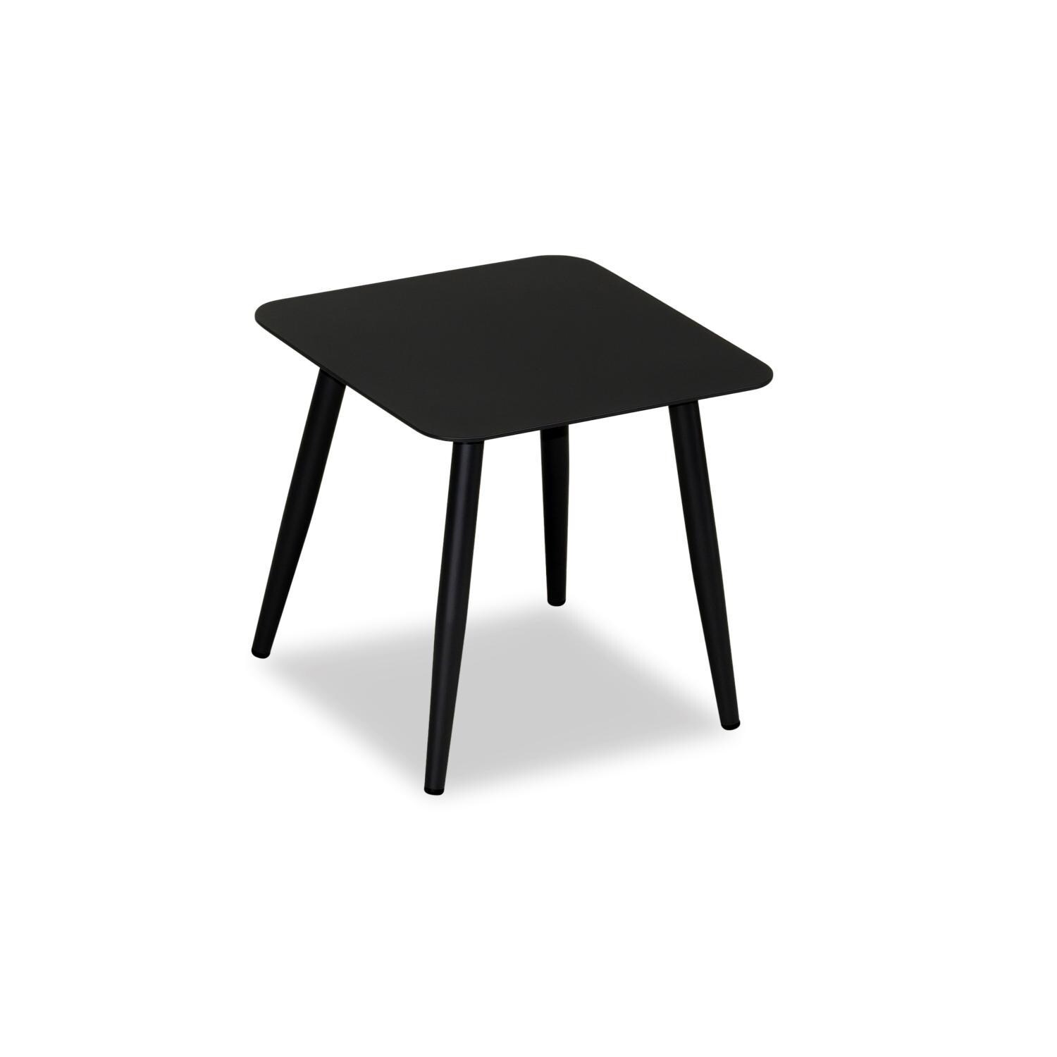 Lakeview Midnight Cove 19 3/4 Inch Black Aluminum End Table - Top - White Background thumbnail