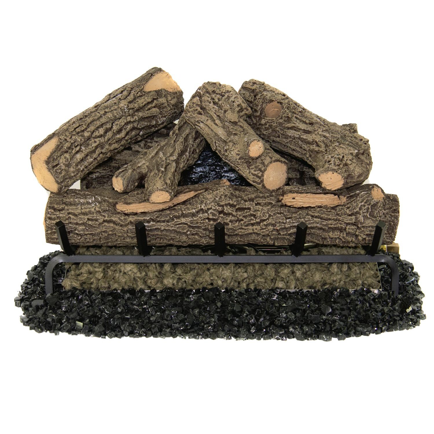 Firenado 24-Inch Oak Gas Log Set With Vented Natural Gas Firenado Burner - White Background thumbnail