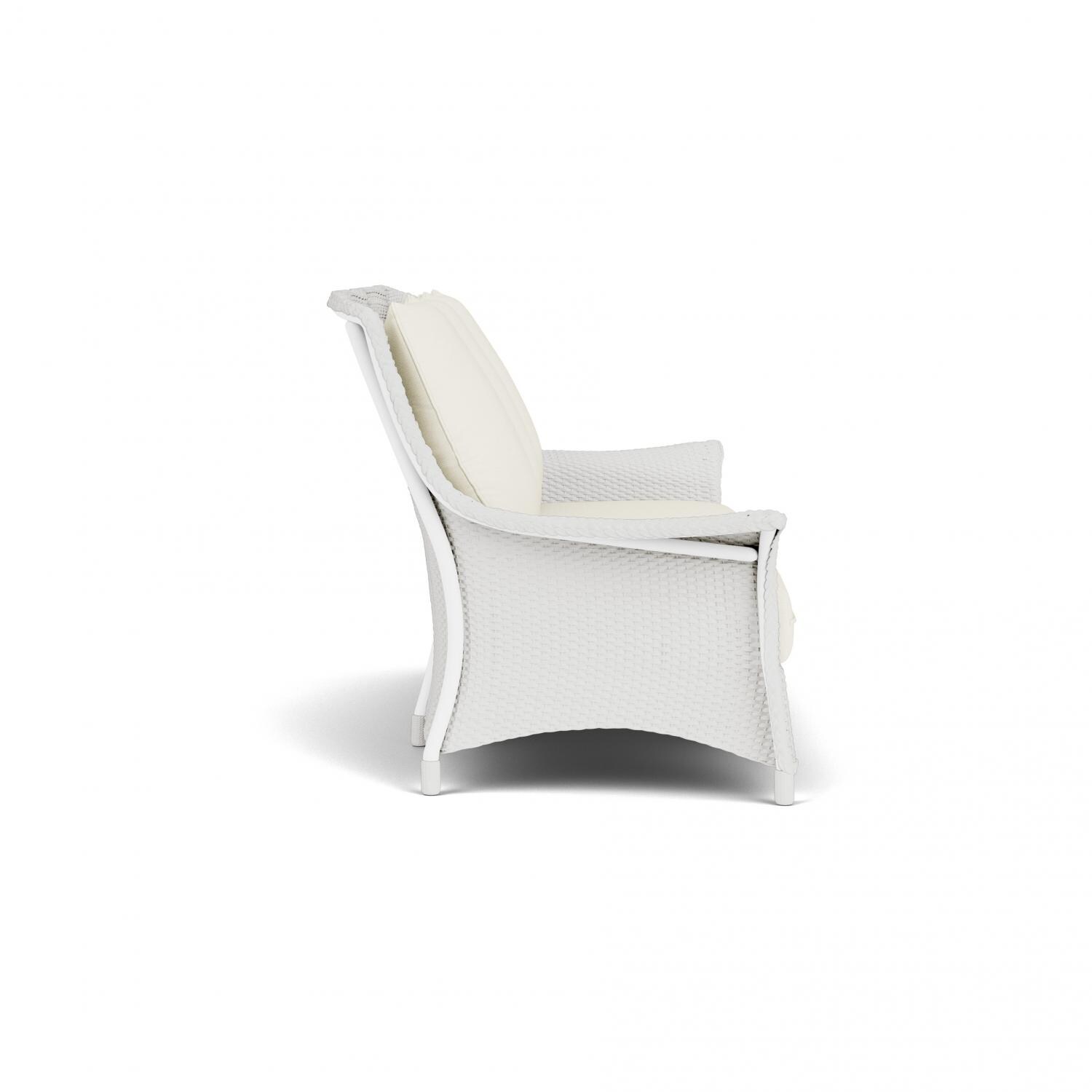 Lloyd Flanders Mandalay Sofa in Matte White Finish with Sailcloth Salt fabric - Side thumbnail