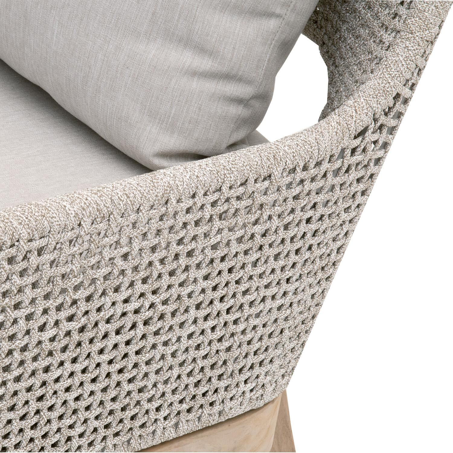 Cocoa Way Woven Rope Club Chair in Taupe & White By Lakeview - Side Detail thumbnail