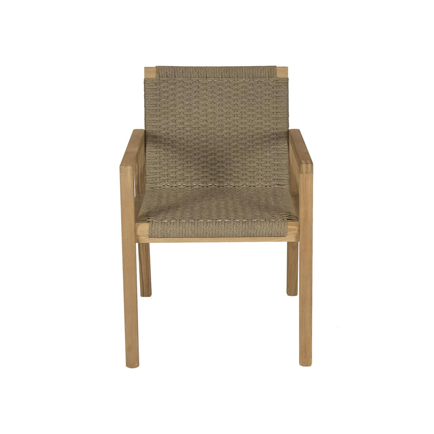 Admiral 7 pc Rectangle Dining Set in Brown Sand by Royal Teak Collection - Dining Chair (Six Included) - Display - White Background thumbnail