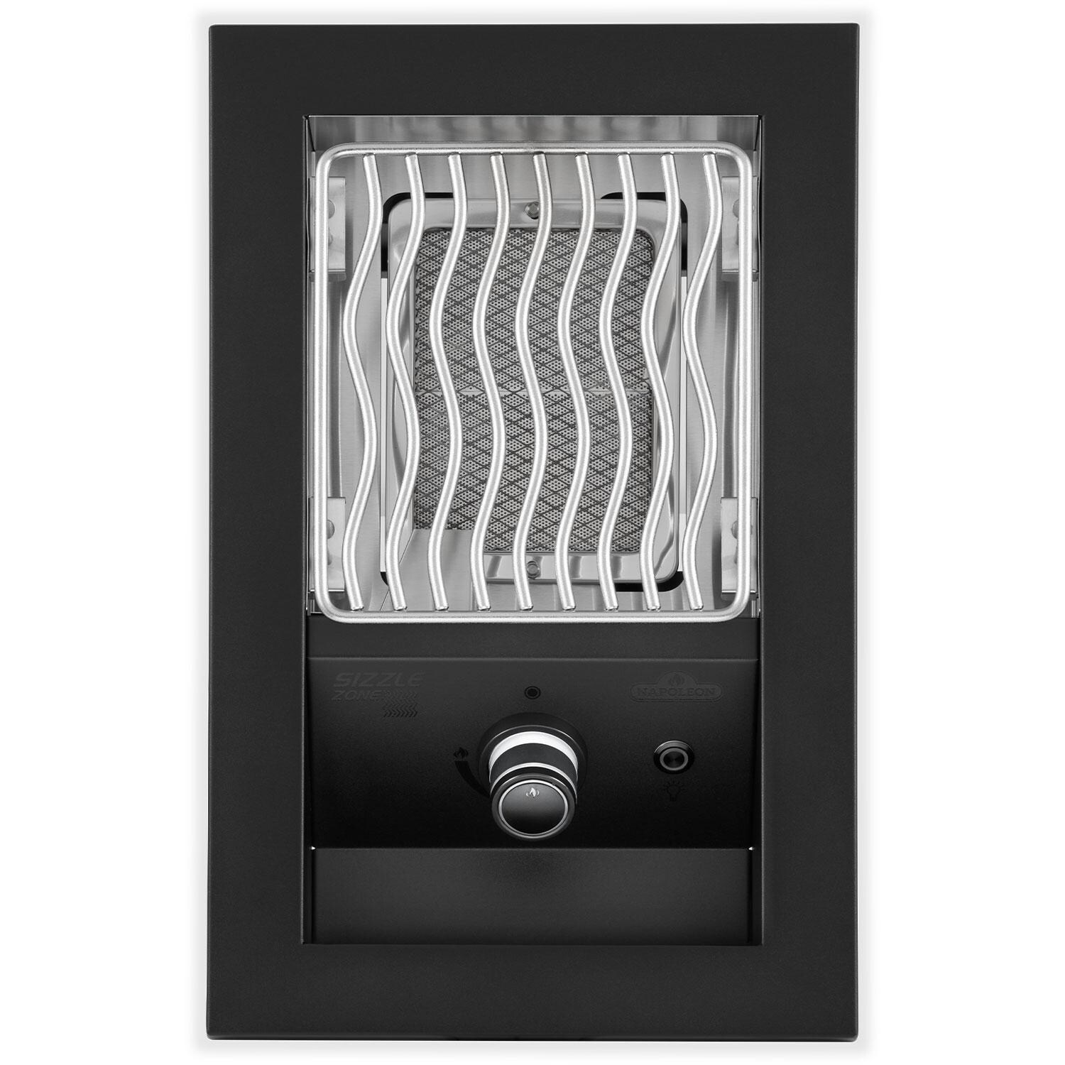 Napoleon BIB10IRPMK 700 Series 10-in Built-In Propane Single Infrared Burner - Matte Black - Burner Off - Overhead View - White Background thumbnail