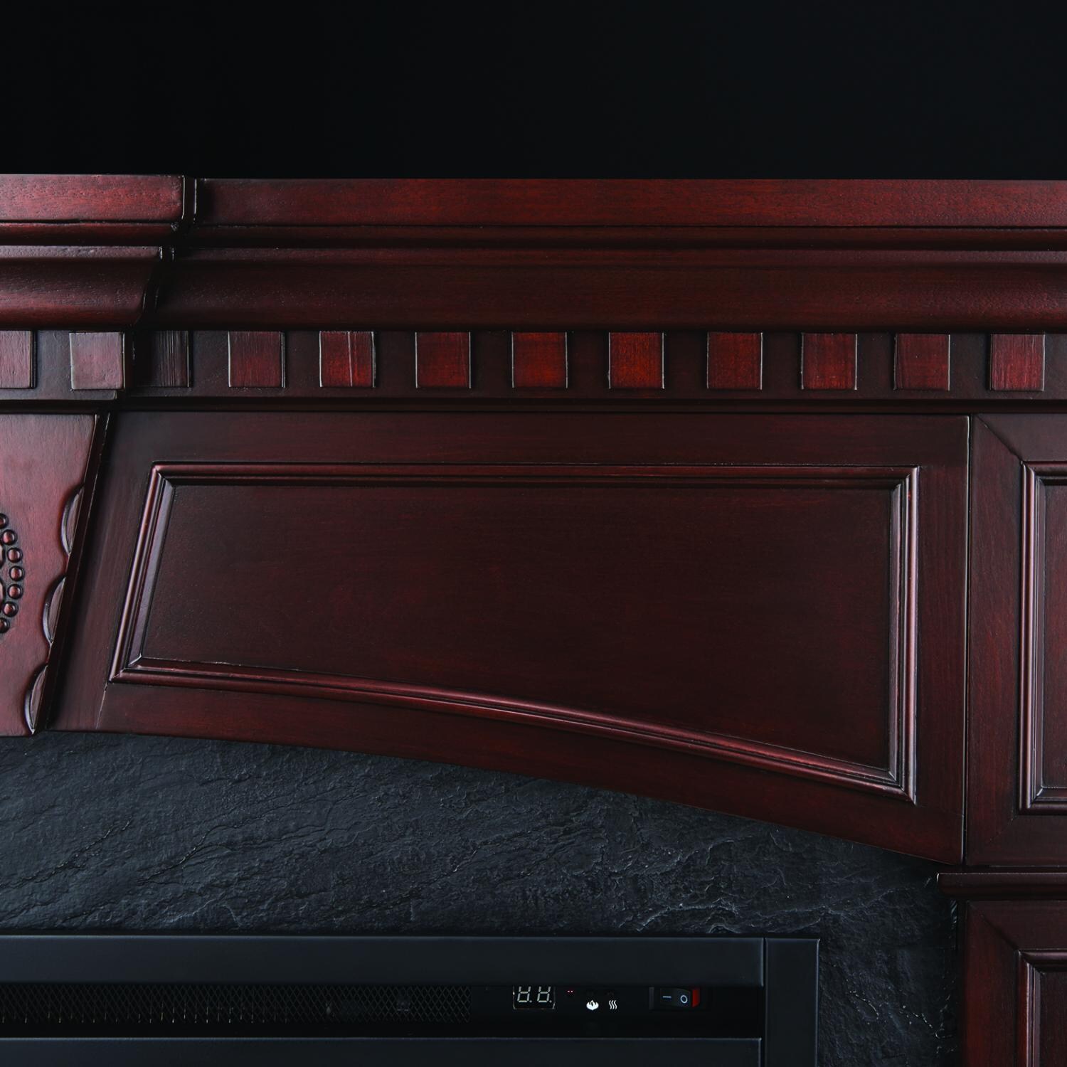 Napoleon Harlow 33-Inch Electric Fireplace - Mahogany - Inset Panel Detail thumbnail