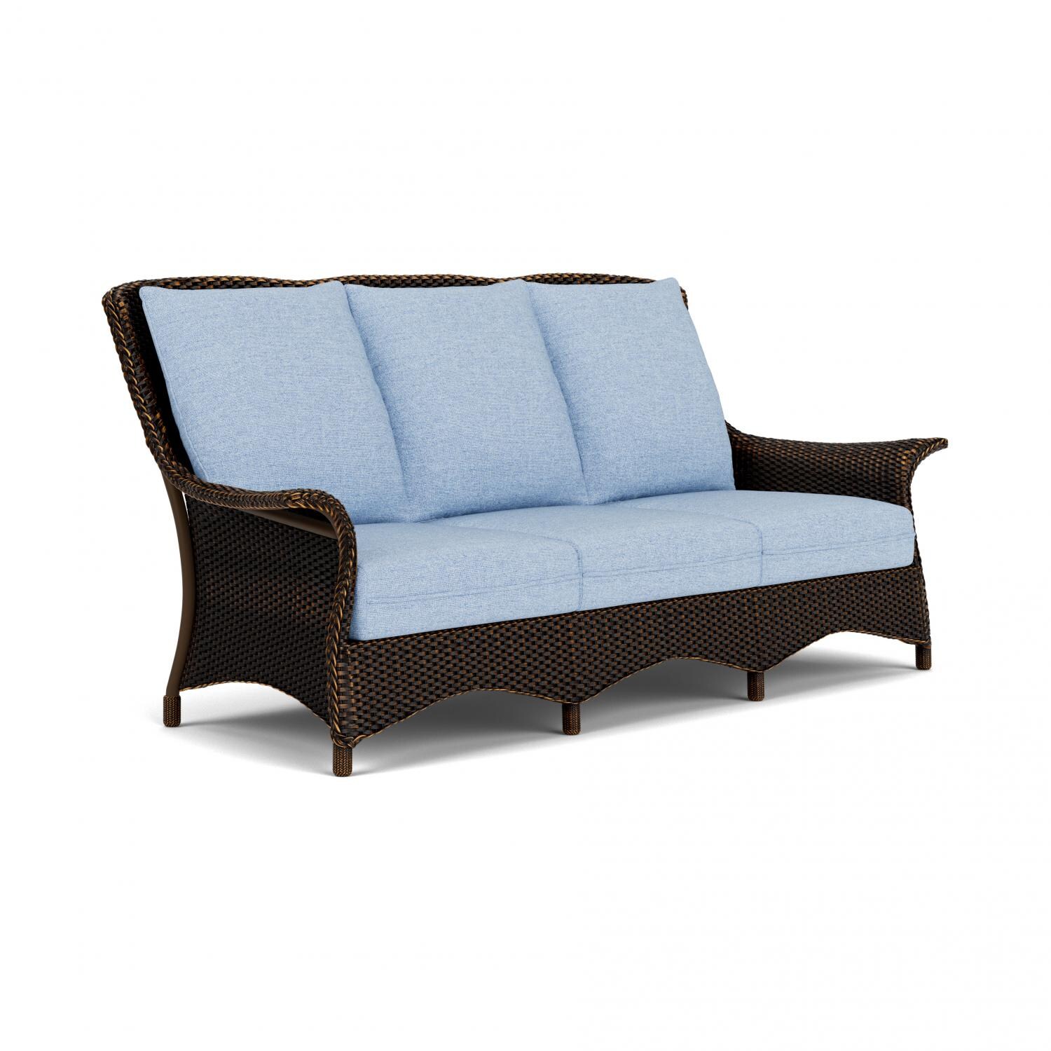 Lloyd Flanders Mandalay Sofa in Mink Finish with Demo Skyway fabric - Angled thumbnail