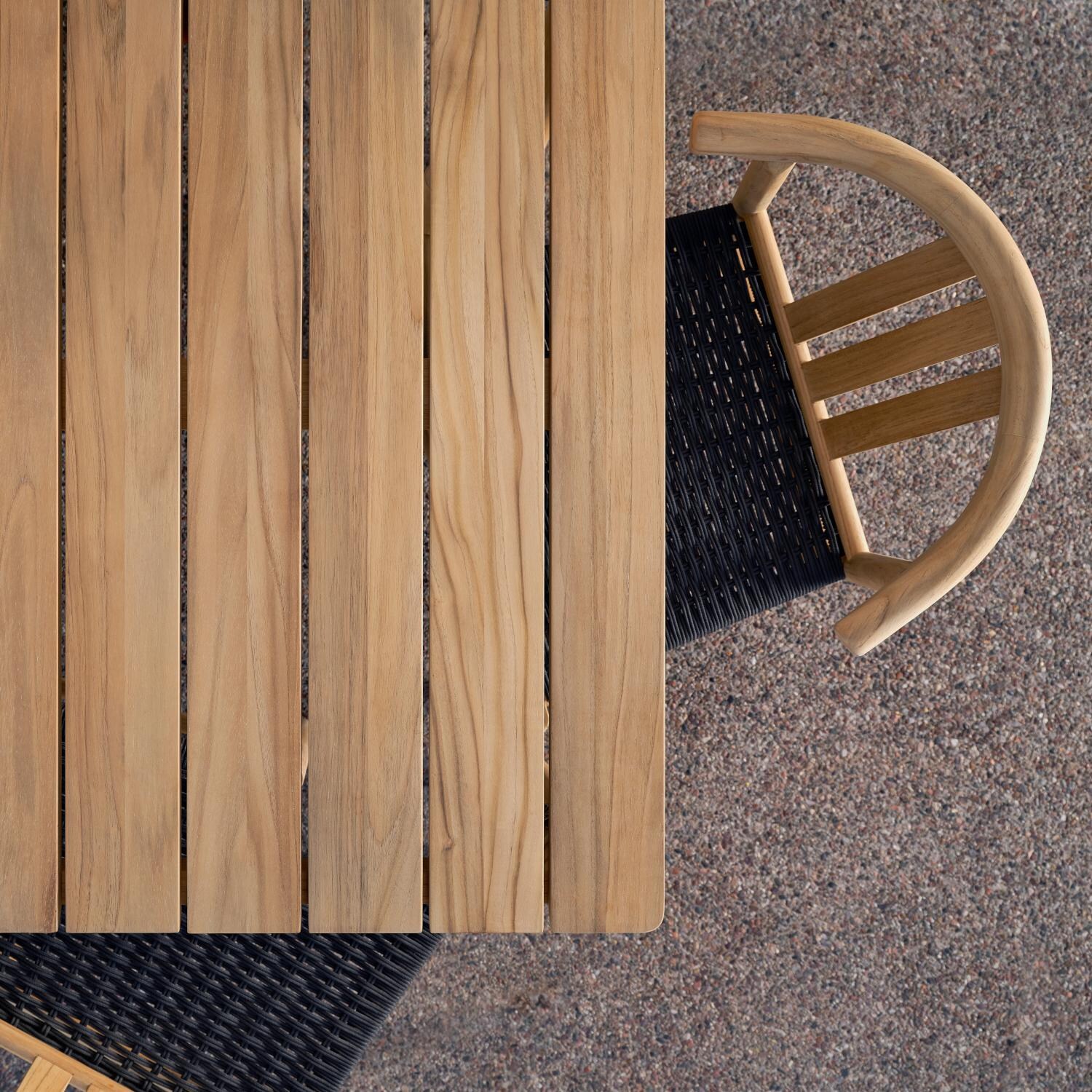 Neighbor HVN-SDT-SET 5 Piece Teak Square Dining Set - Overhead Detail thumbnail