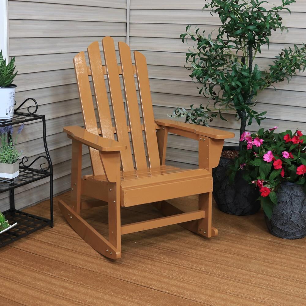 Sunnydaze Decor Outdoor Wooden Adirondack Rocking Chair - Cedar Finish - IEO-600 image