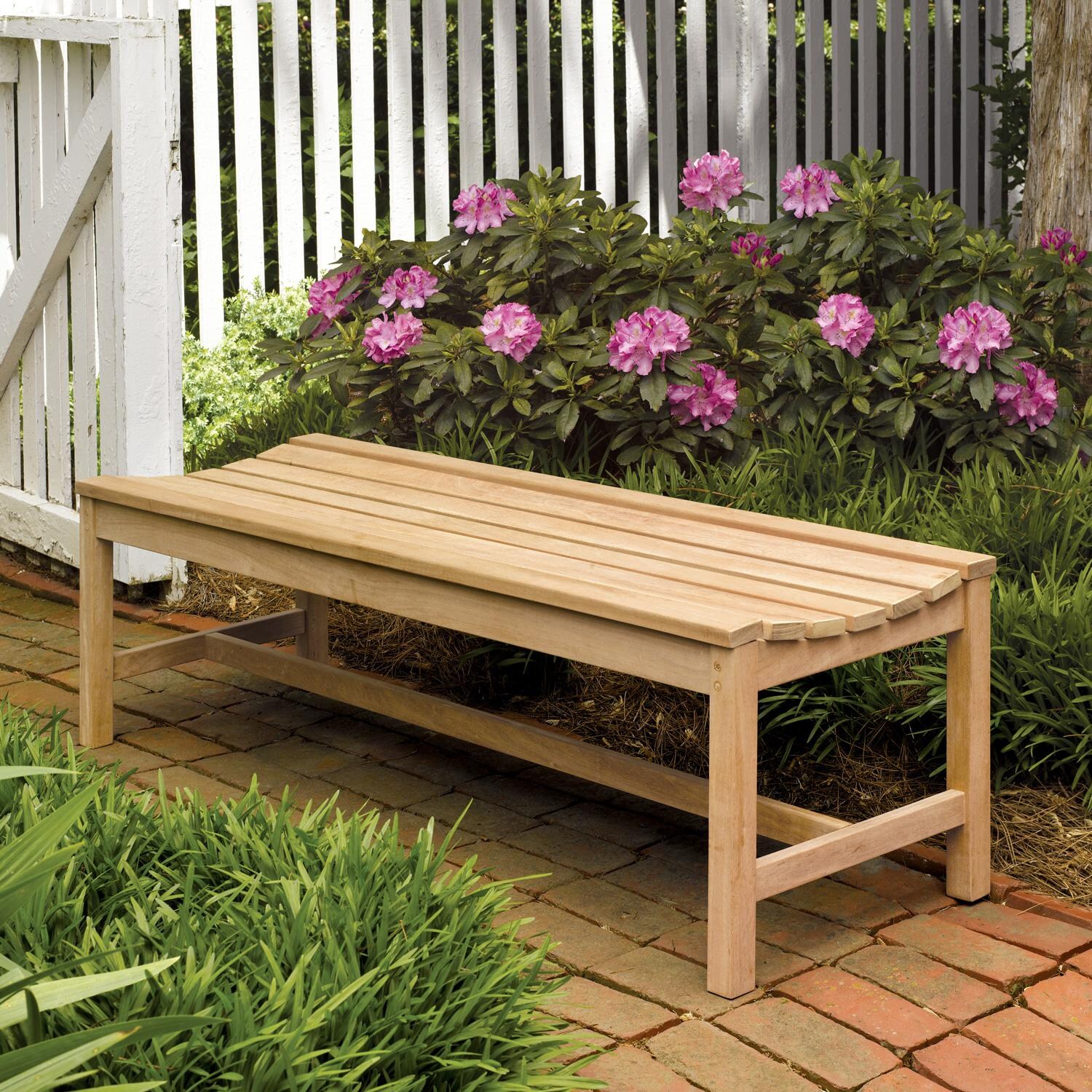 Oxford Garden Oxford 60 Inch Natural Teak Outdoor Bench thumbnail