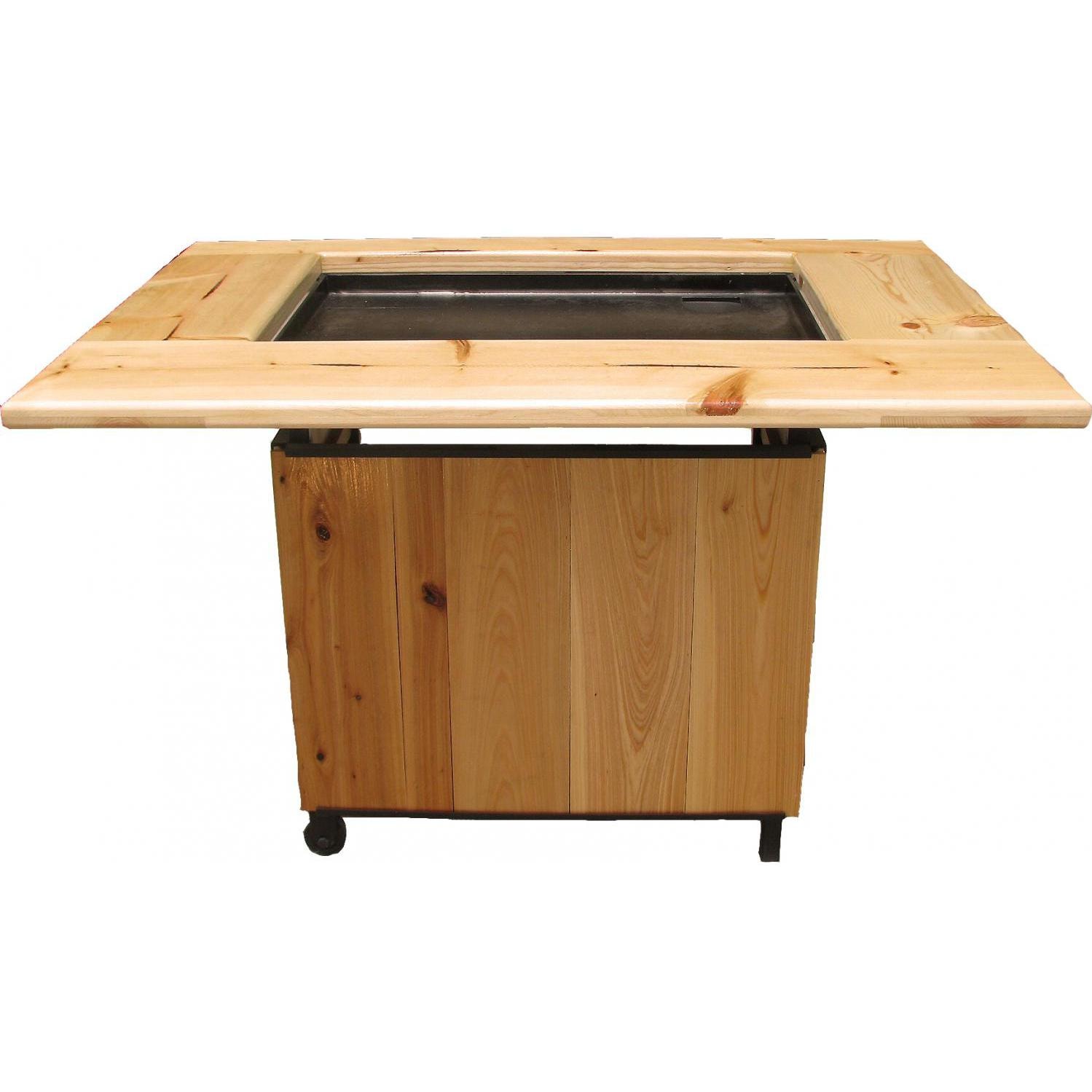 Backyard Hibachi Flattop Propane Gas Grill Natural Cypress Bbq Guys